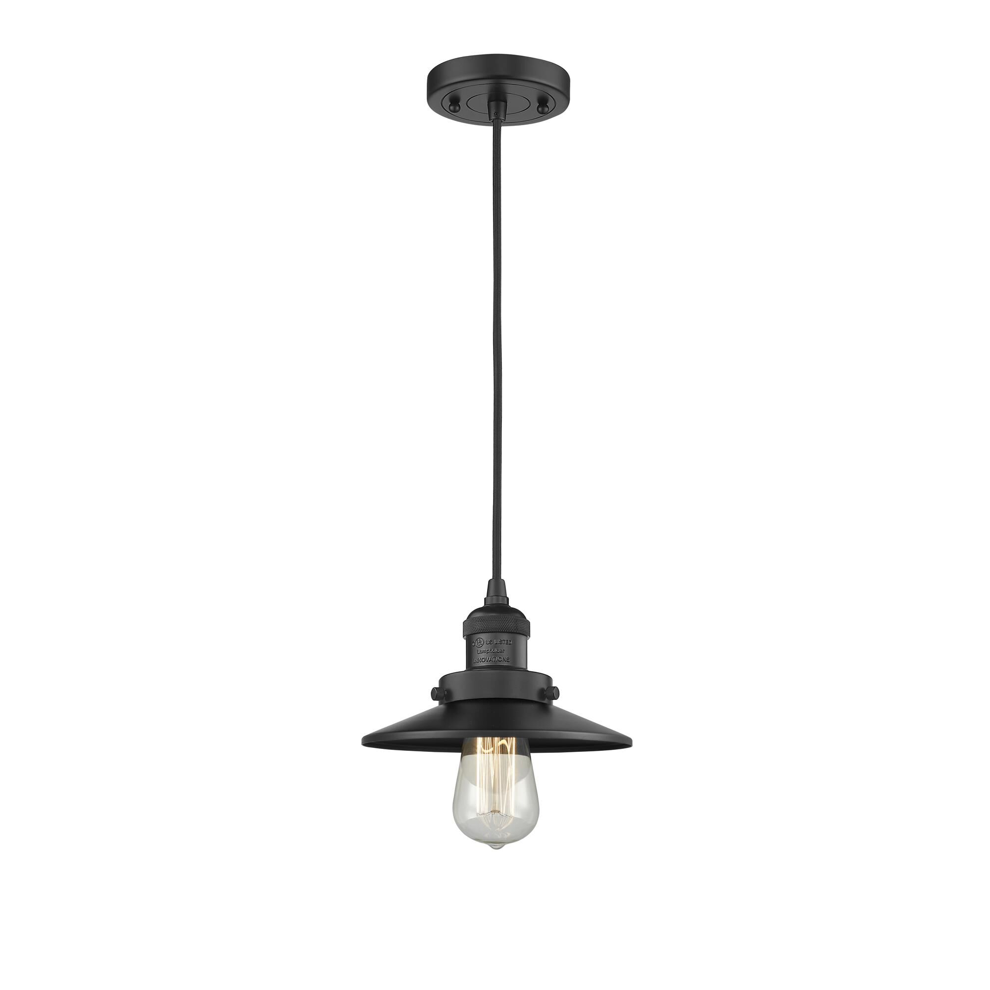 Shown in Matte Black finish and Matte Black shade