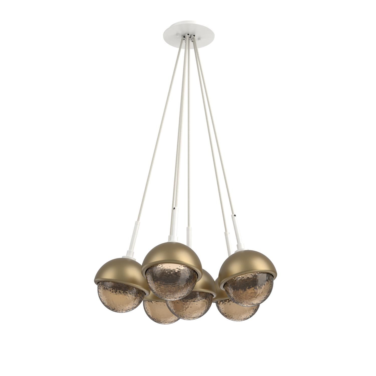 Shown in Salt White finish and Bronze glass and Gilded Brass accent
