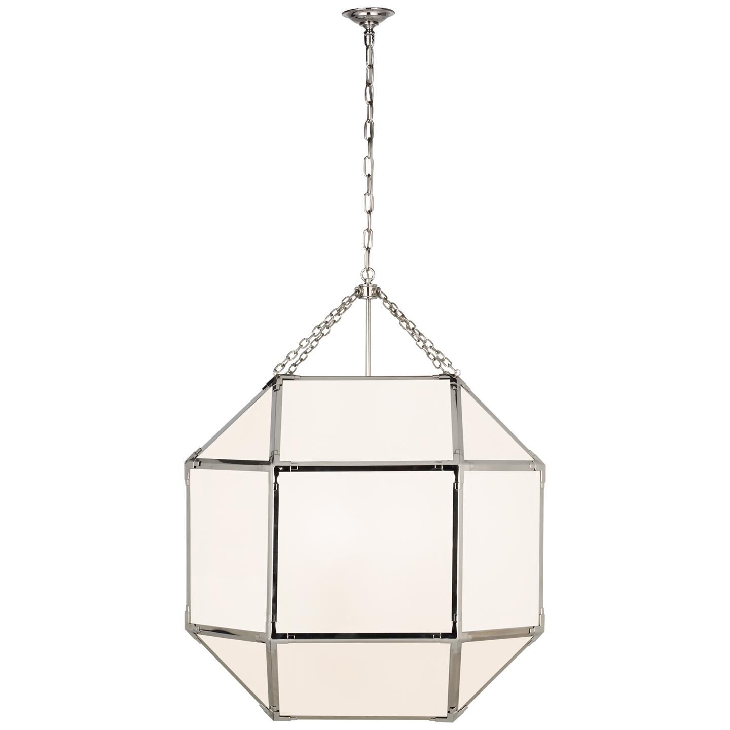 Shown in Polished Nickel finish and White Glass shade