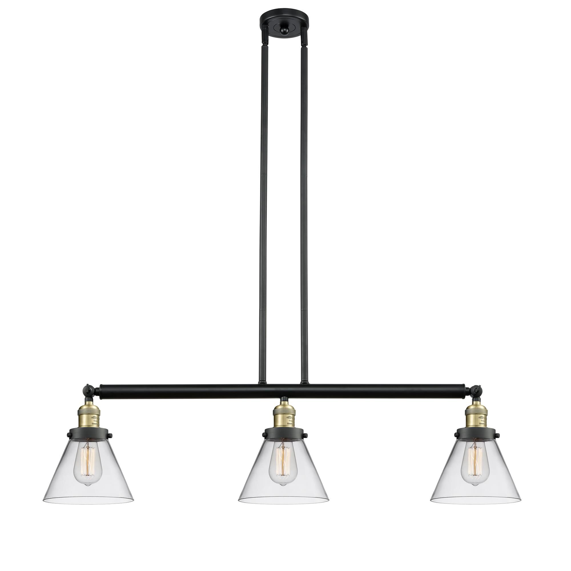Shown in Black Antique Brass finish and Clear glass