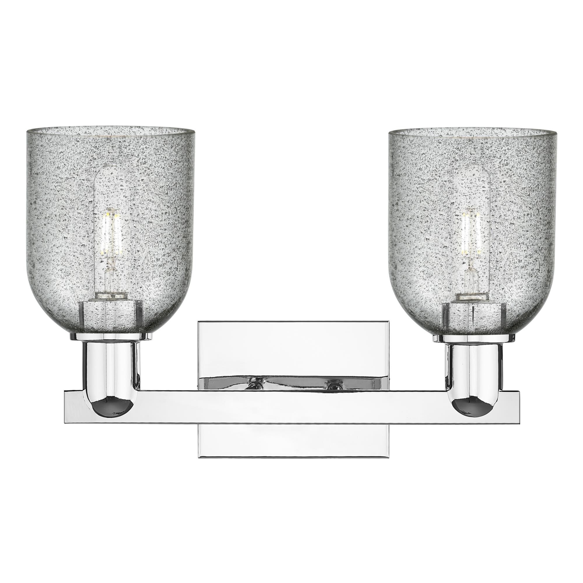 Shown in Polished Chrome finish and Charcoal glass