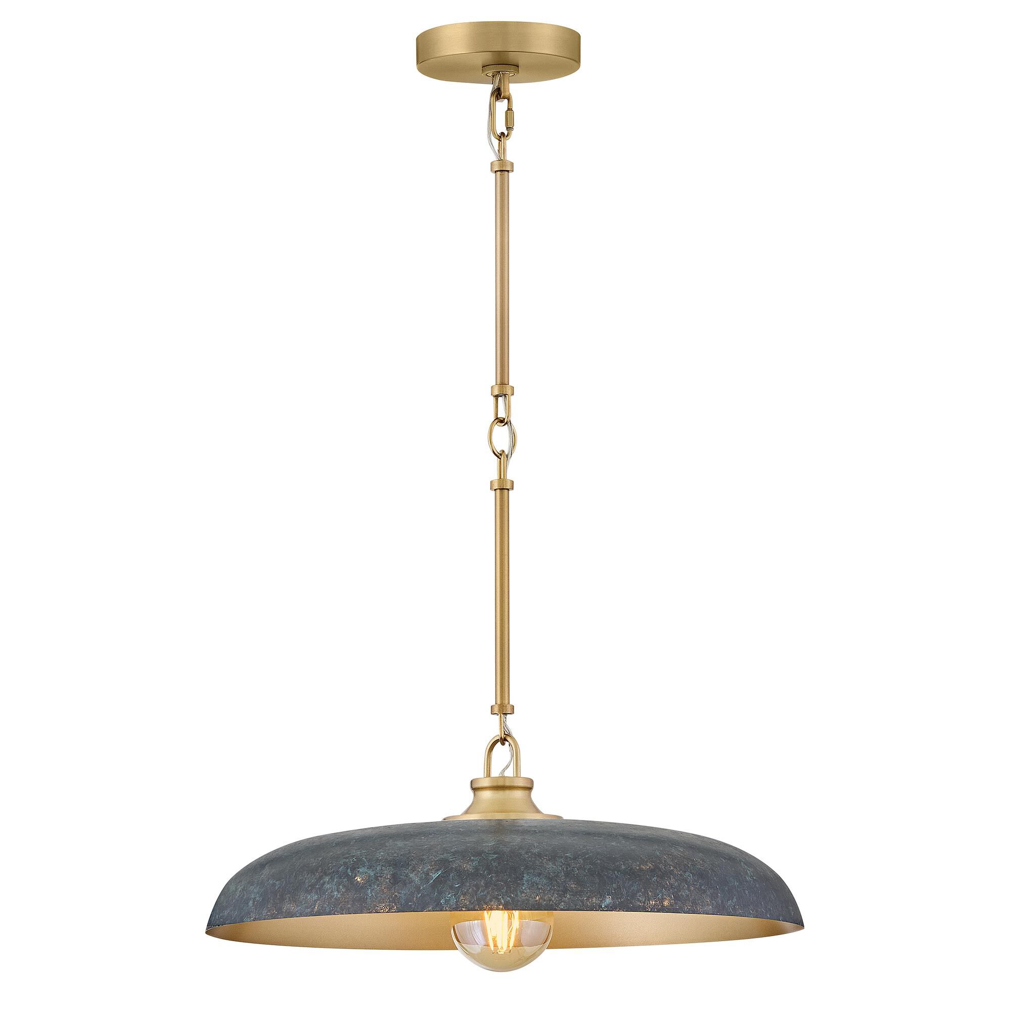 Shown in Lacquered Brass finish and Antique Verdigris accent