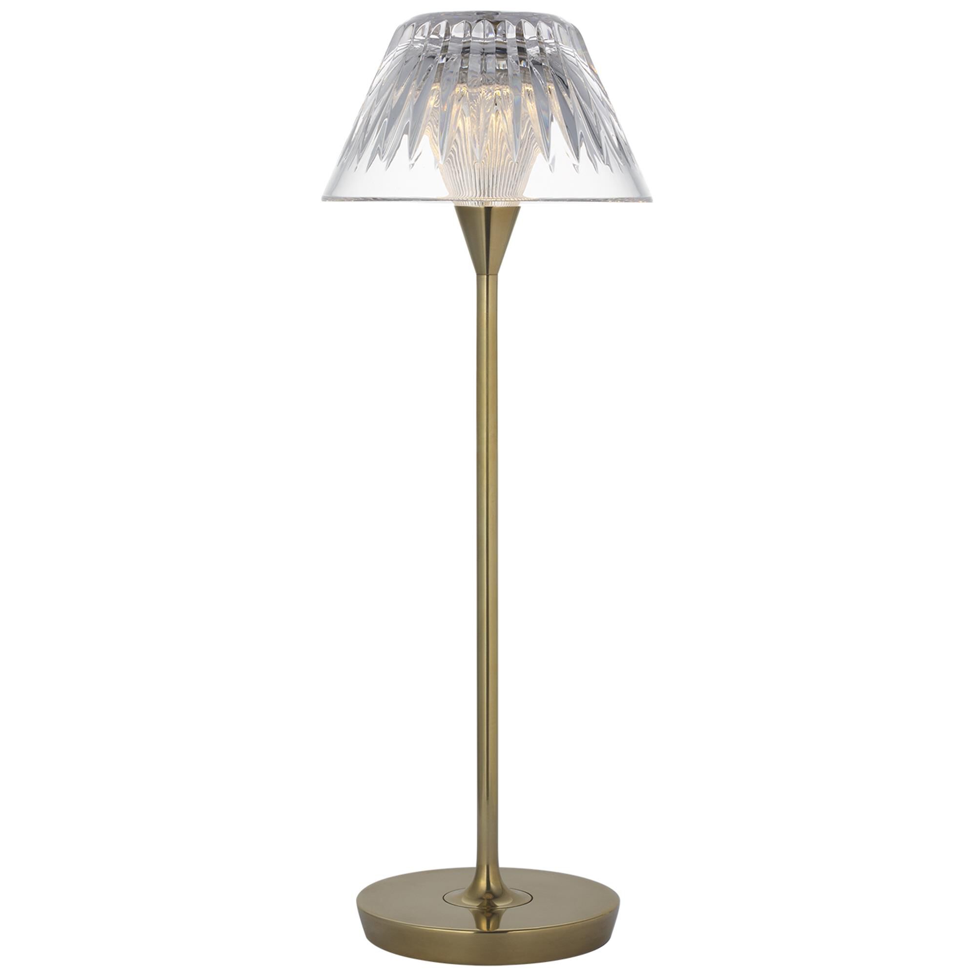 Shown in Natural Brass finish and Clear crystal