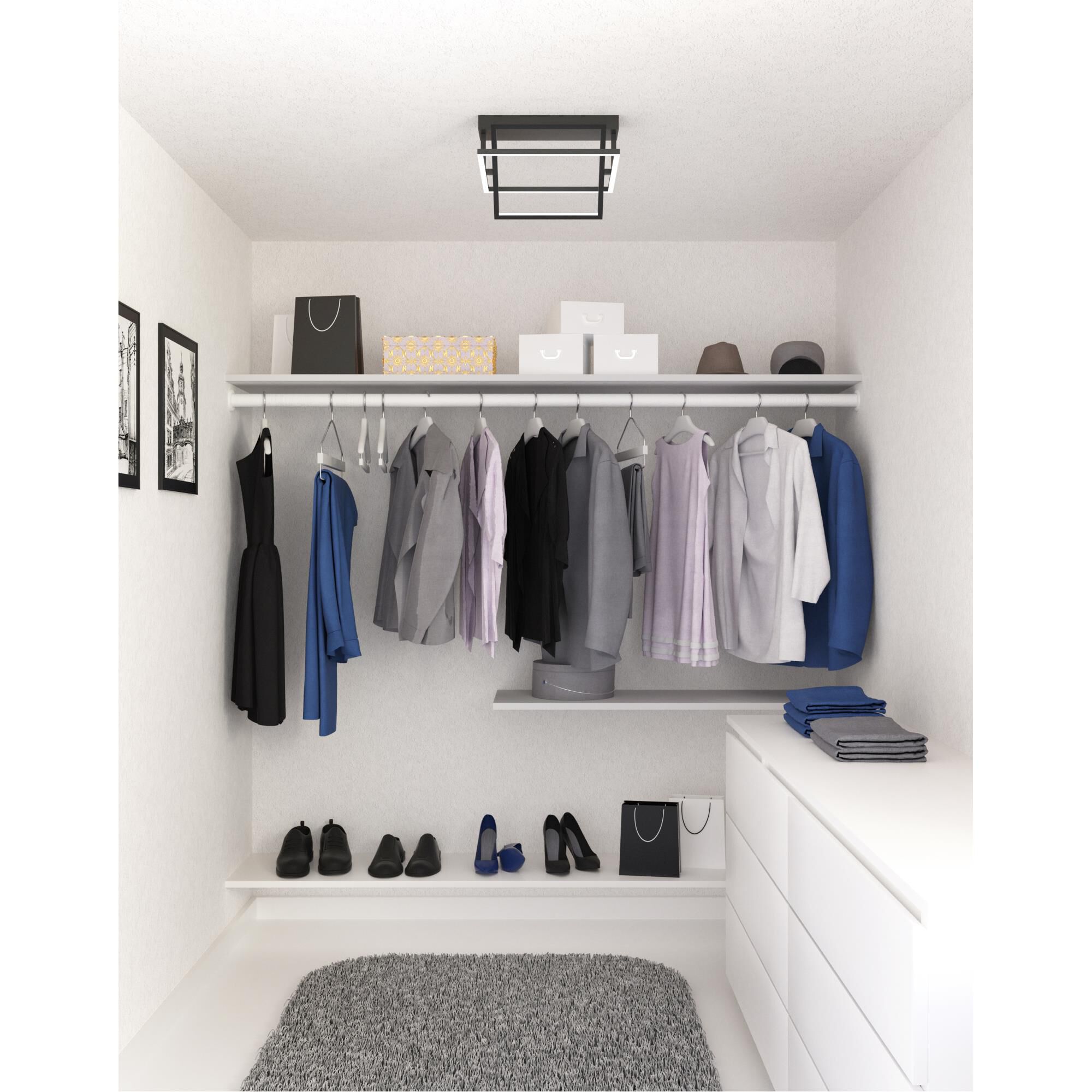 Shown in Black finish and Frosted Acrylic glass