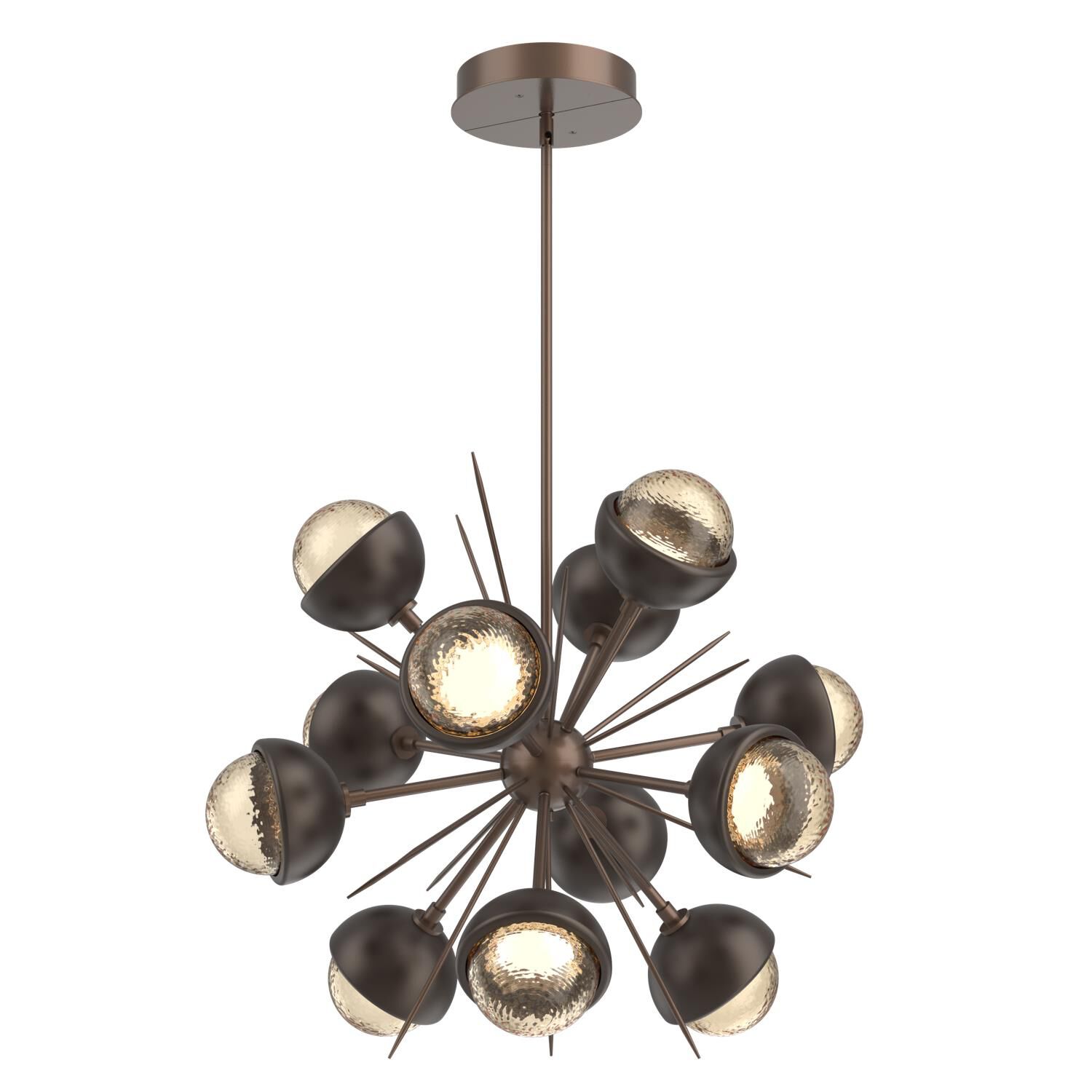 Shown in Burnished Bronze finish and Amber glass and Flat Bronze accent