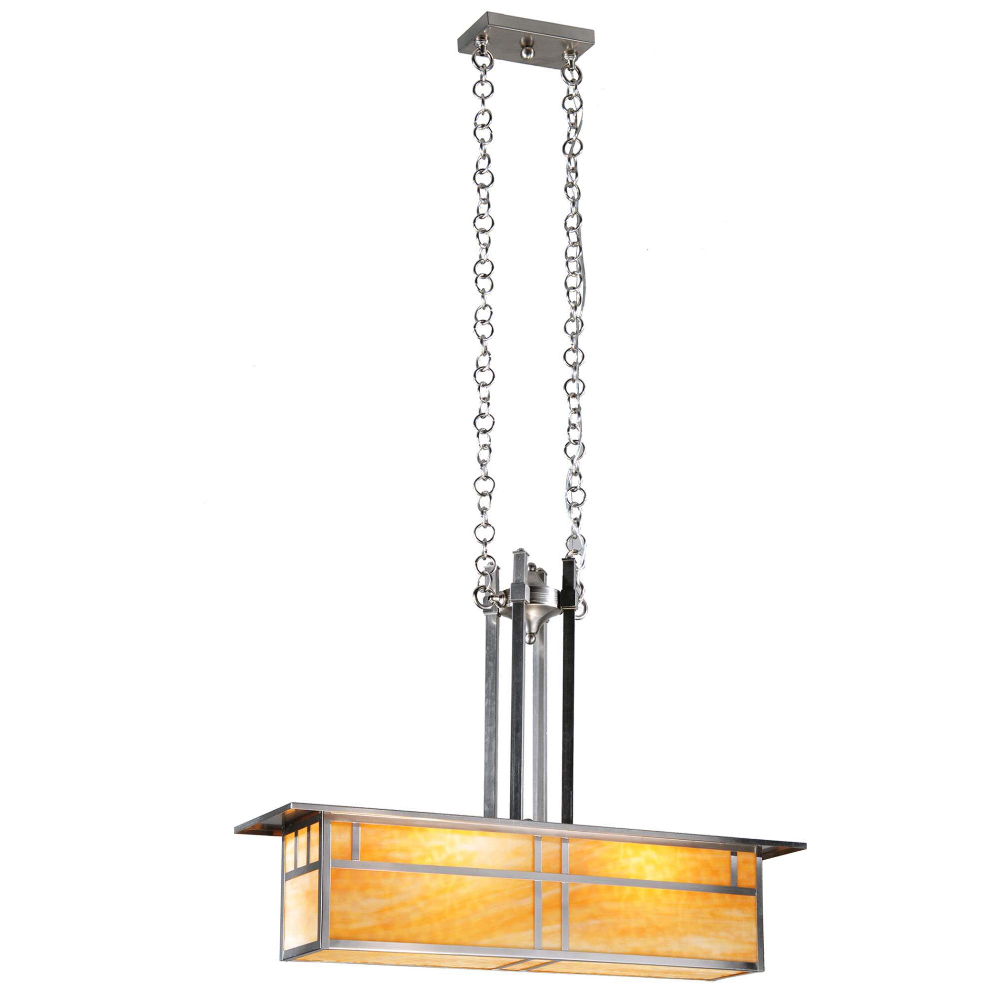 Double Bar Mission 35 Inch 2 Light Linear Suspension Light by Meyda Lighting