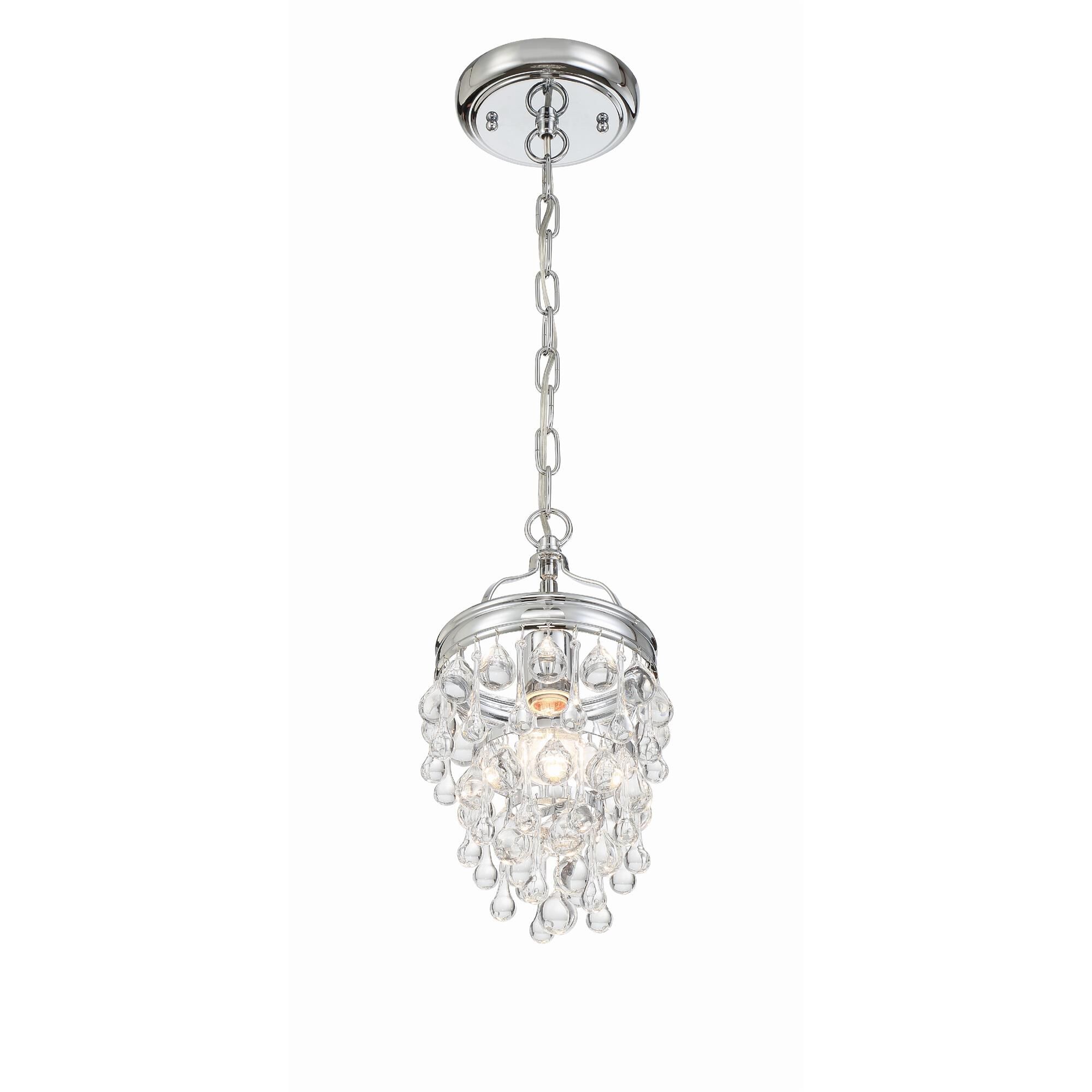 Shown in Polished Chrome finish and Clear Glass Drops crystal
