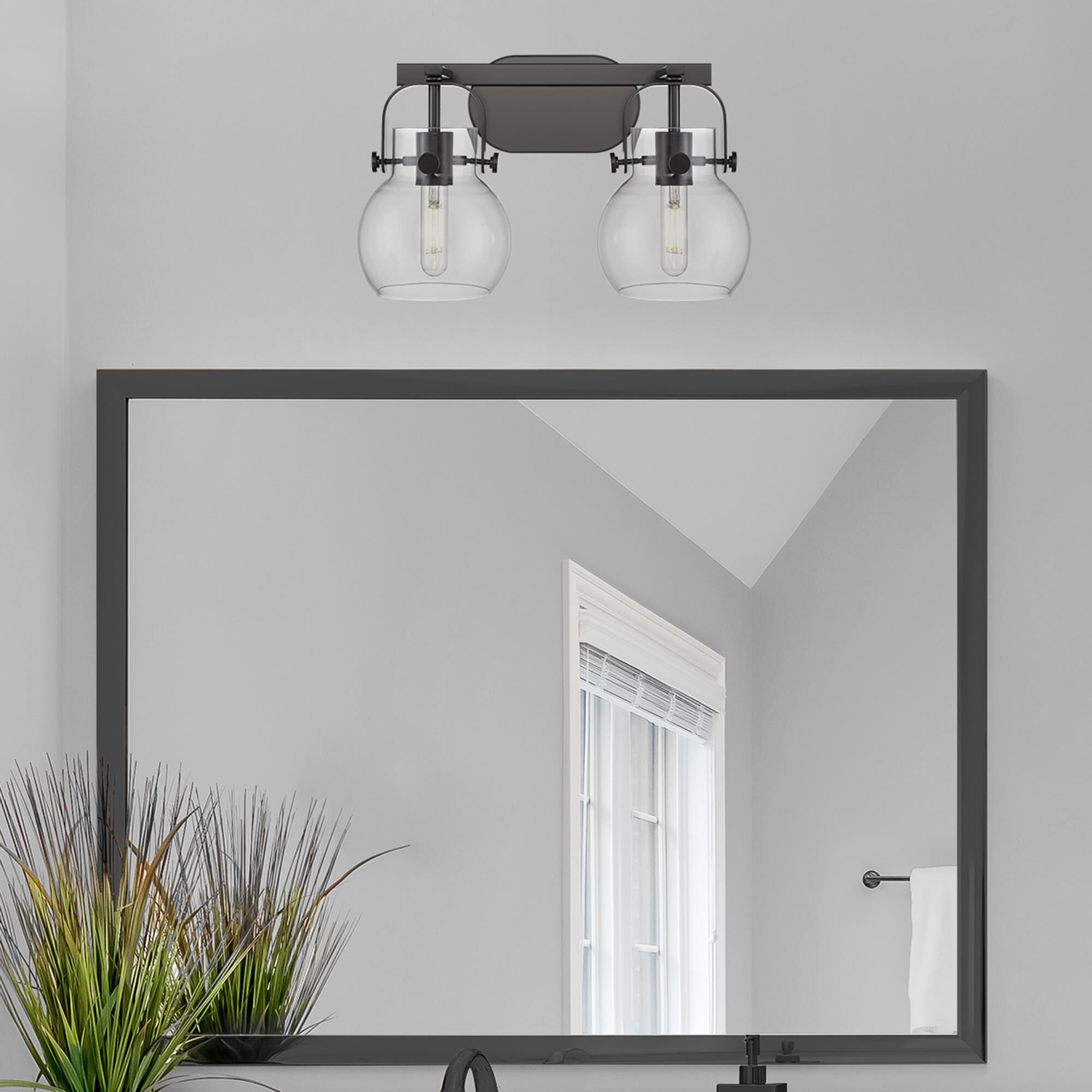 Shown in Matte Black finish and Clear glass