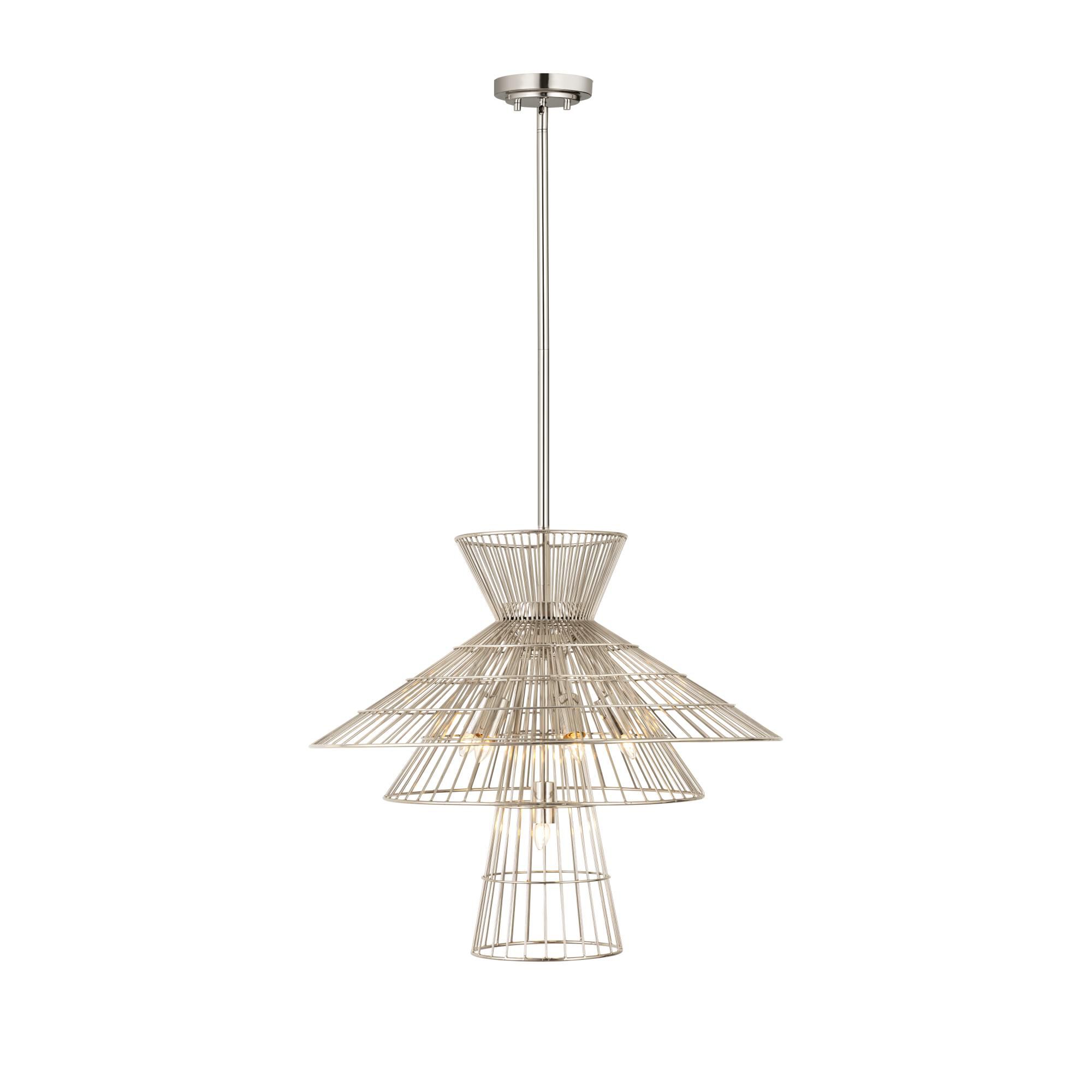 Shown in Polished Nickel finish and Iron glass and Iron shade