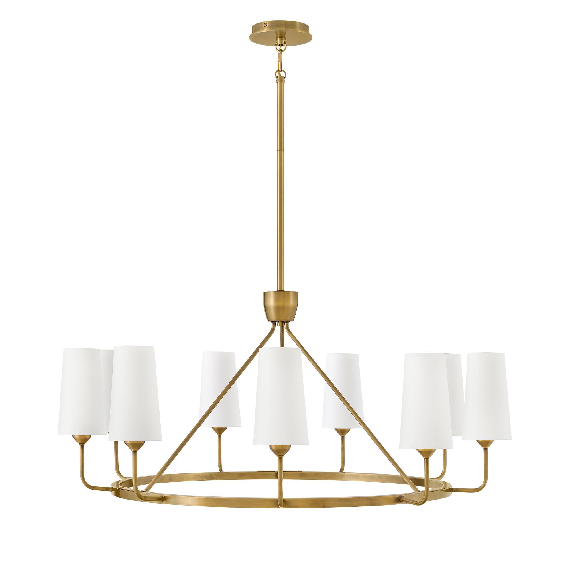 Shown in Heritage Brass finish and Natural Paper shade