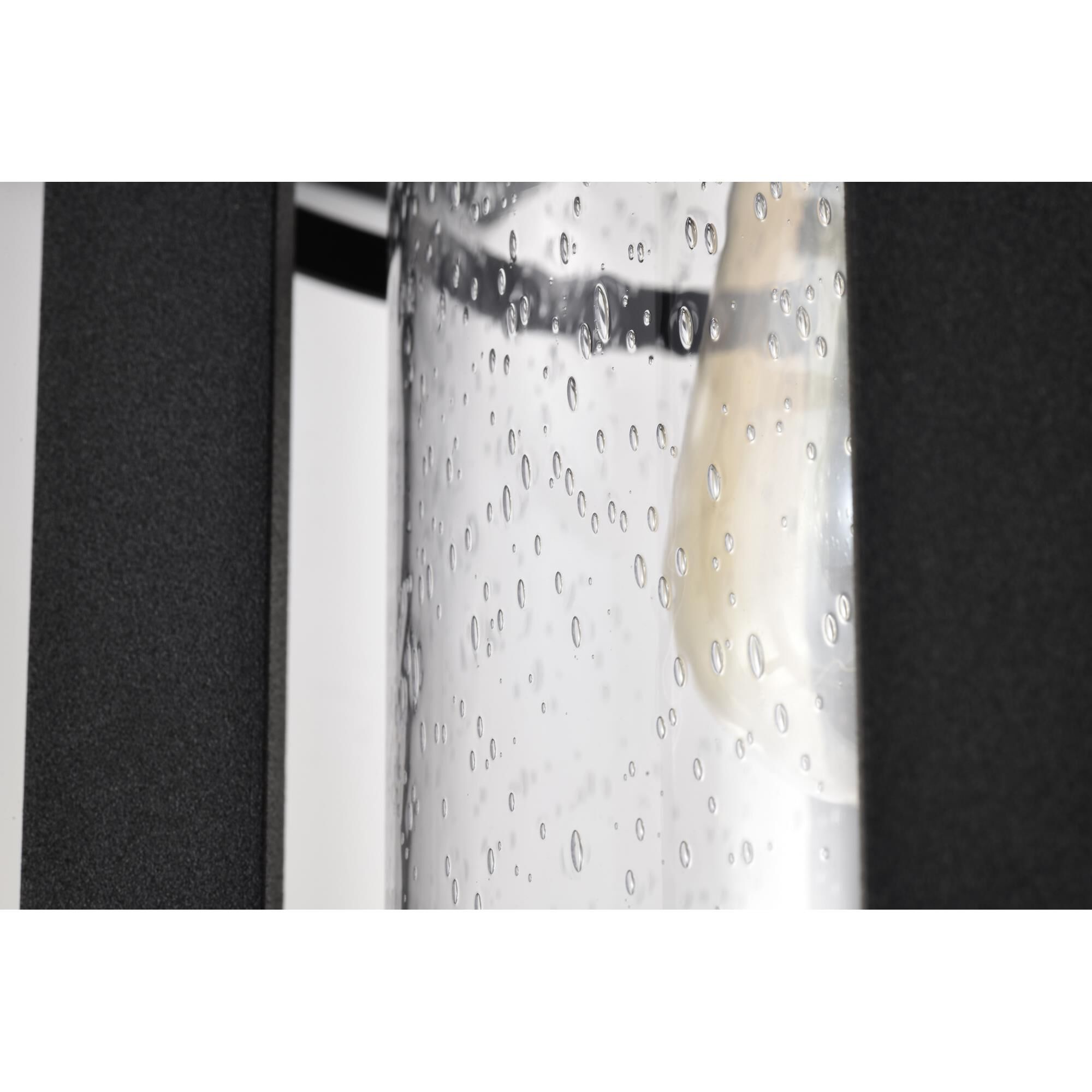 Shown in Matte Black finish and Clear Seeded glass