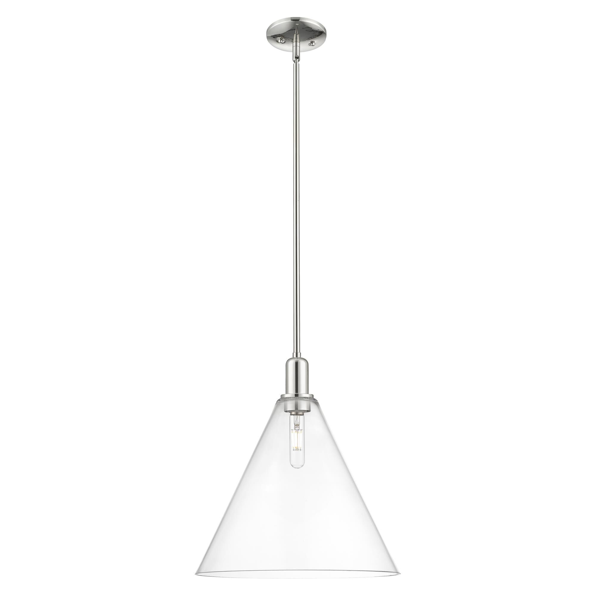 Shown in Polished Nickel finish and Clear glass