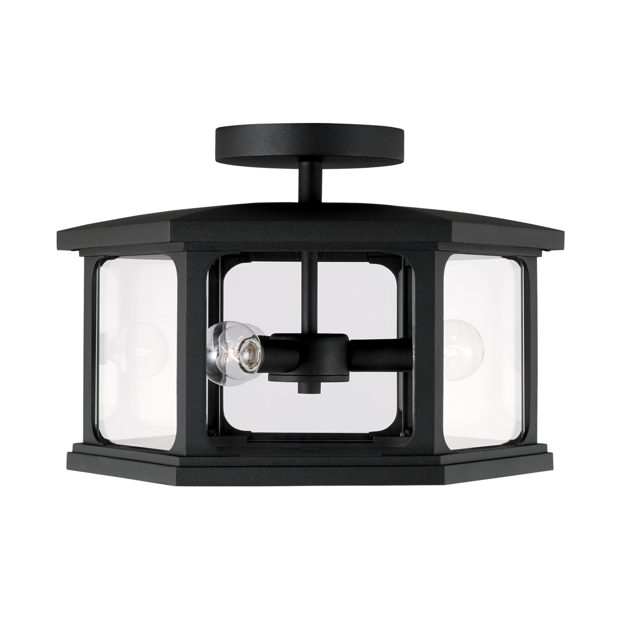 Shown in Black finish and Clear glass