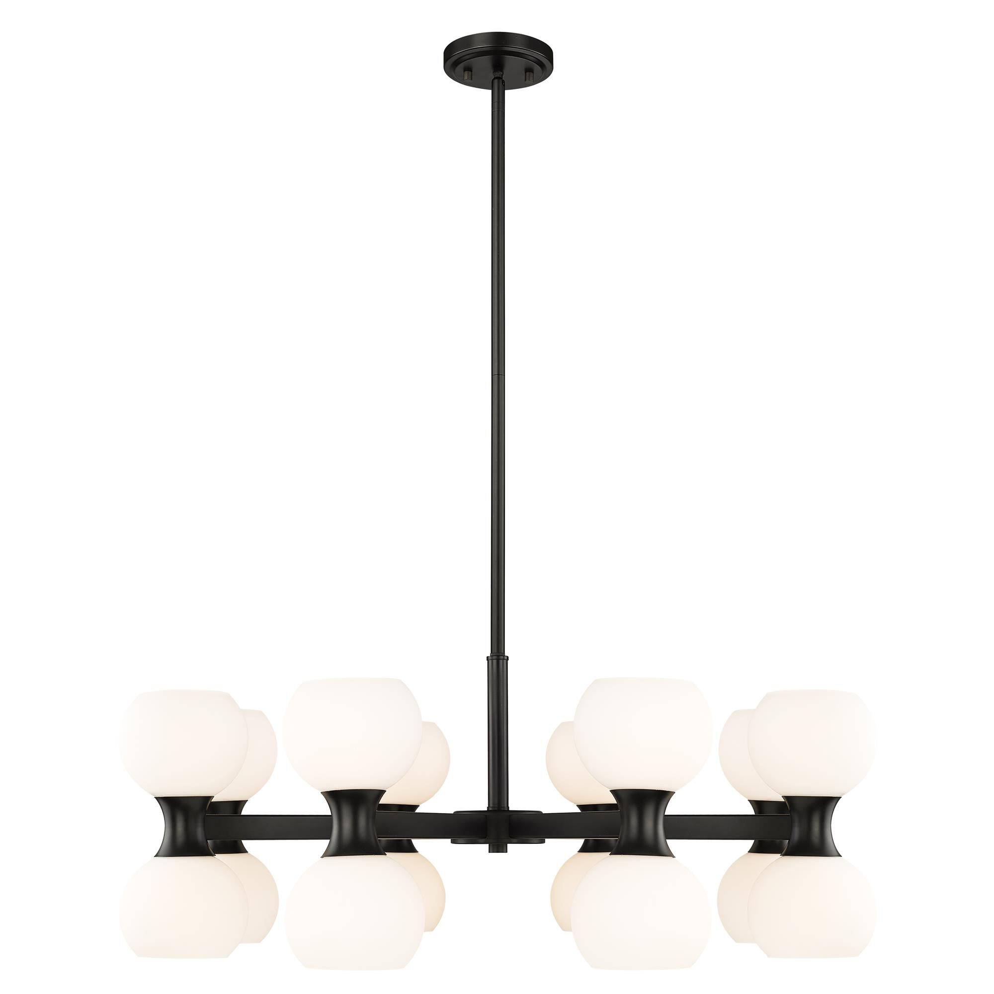 Shown in Matte Black finish and Matte Opal glass