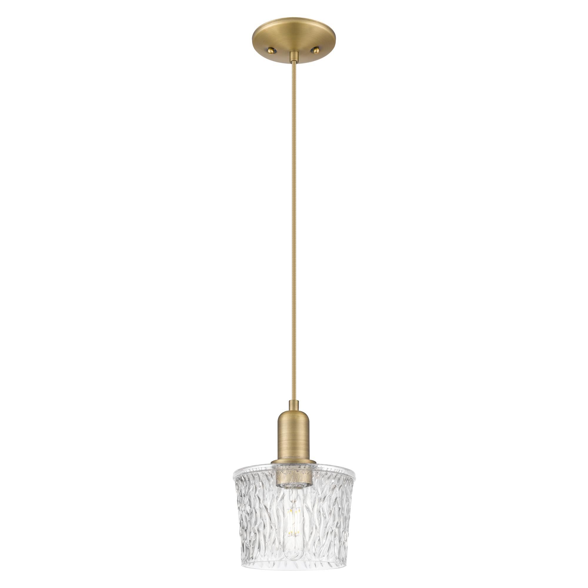 Shown in Brushed Brass finish and Clear glass