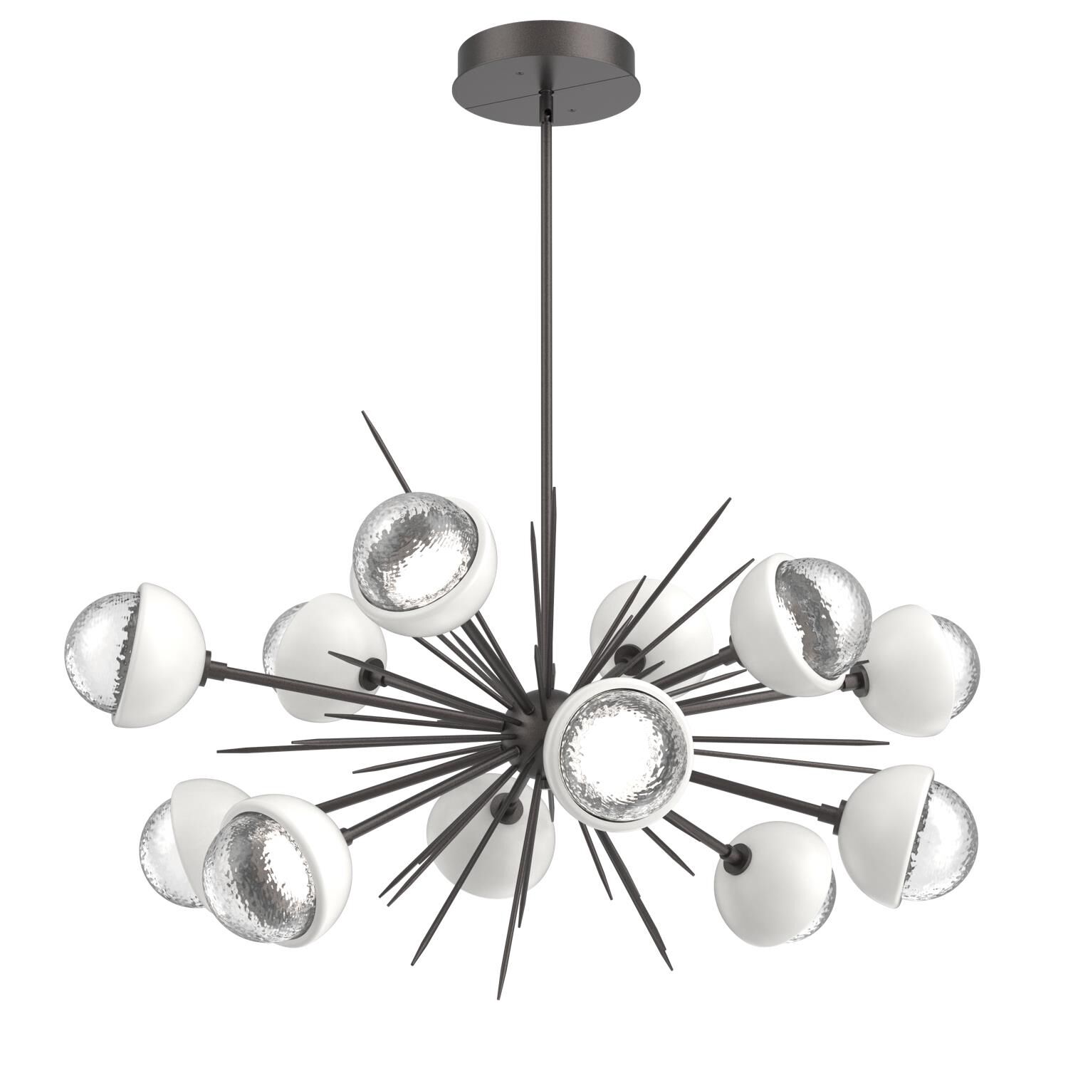 Shown in Graphite finish and Clear glass and Salt White accent