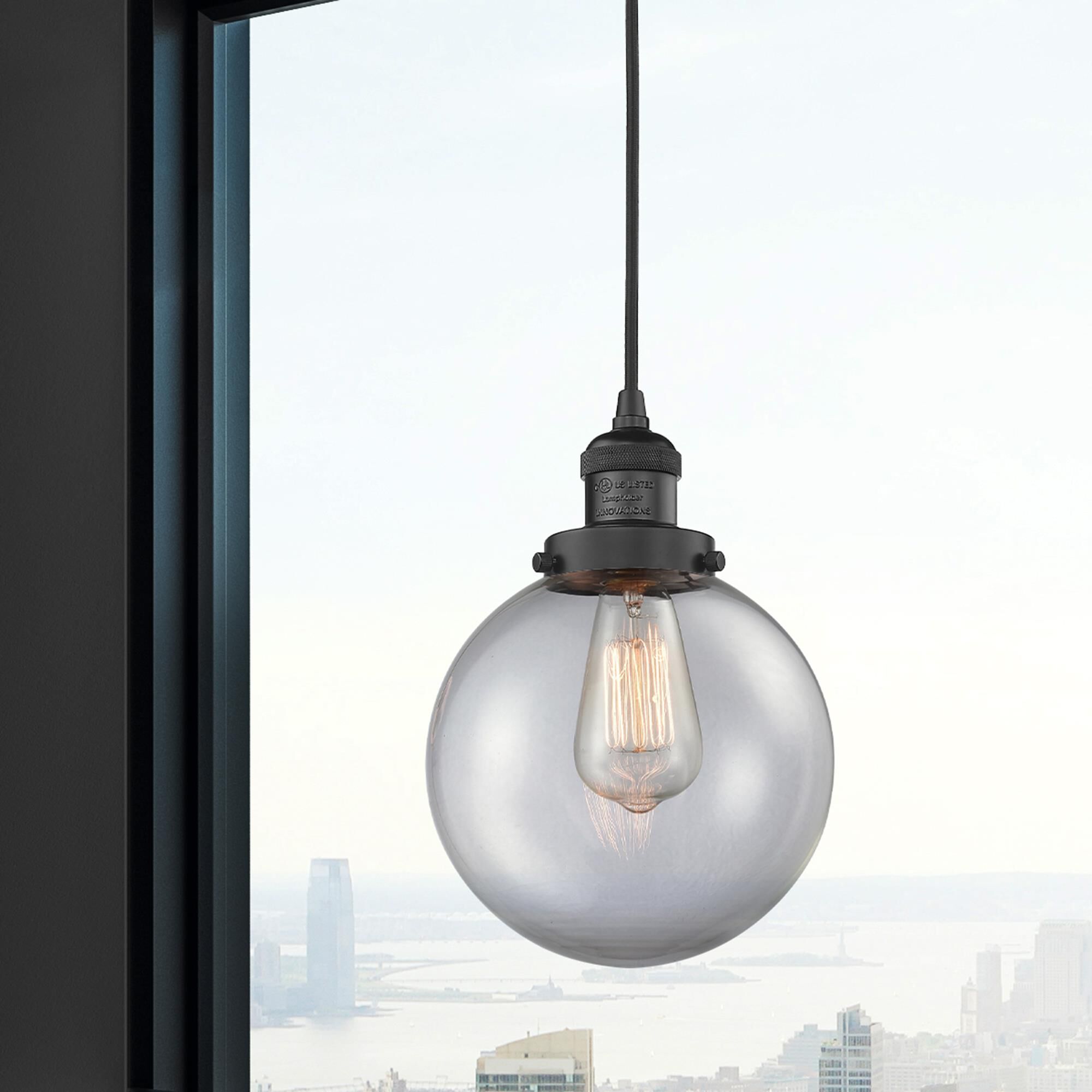Shown in Matte Black finish and Clear glass