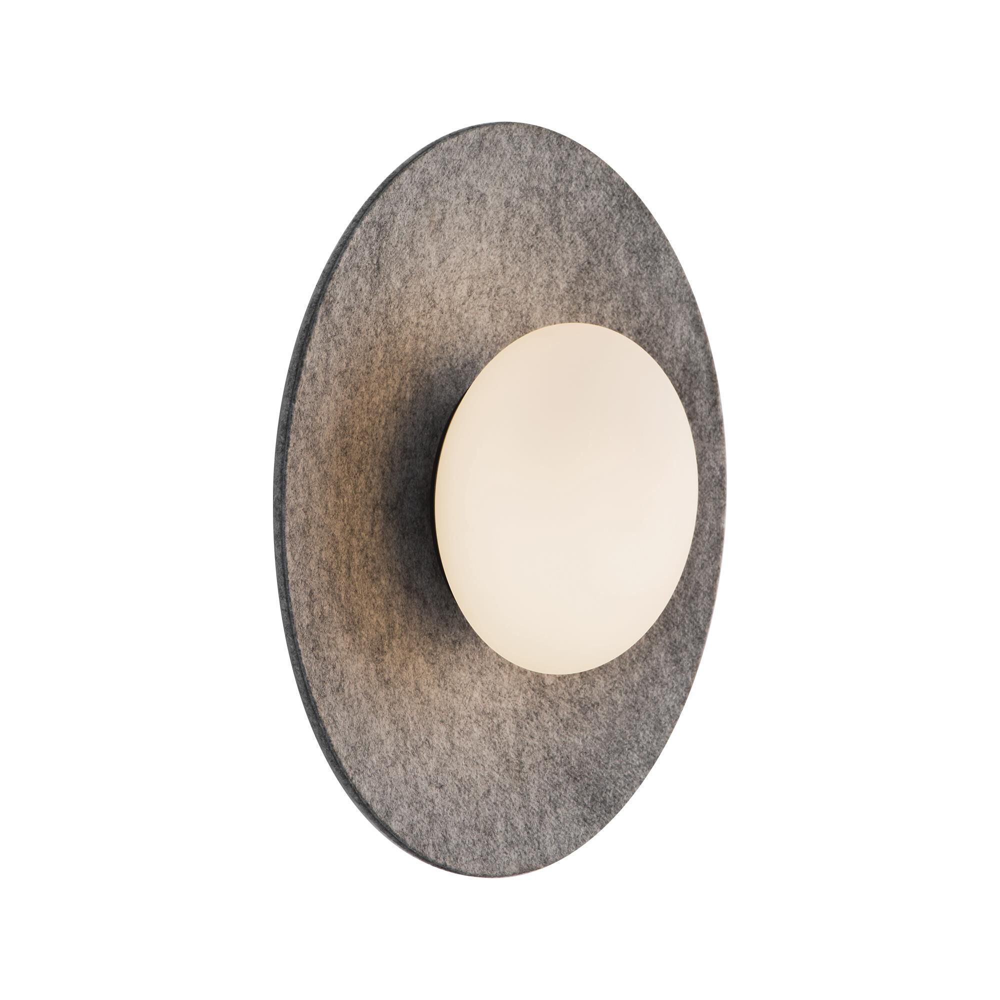 Shown in Grey finish and Opal glass and Felt shade