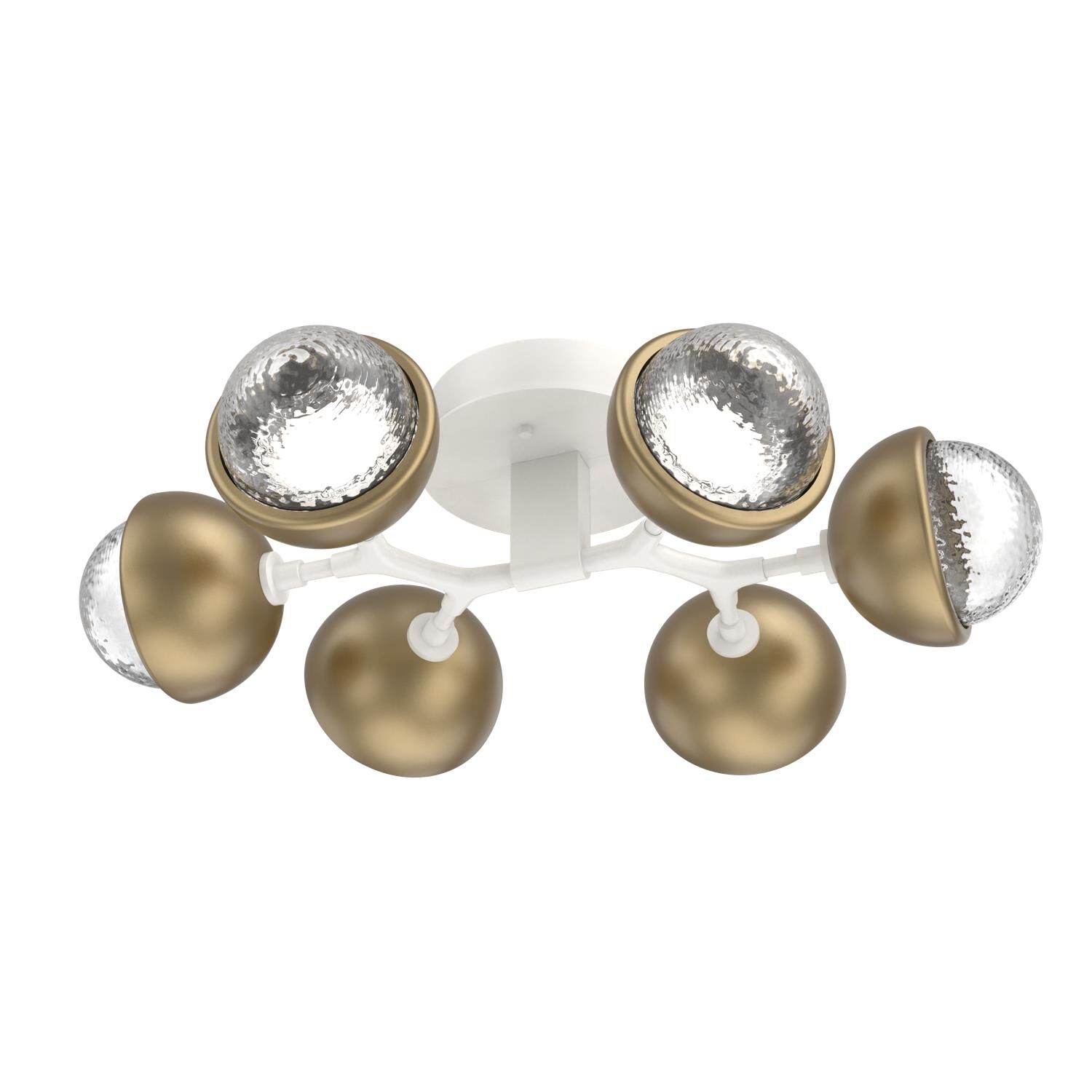 Shown in Salt White finish and Clear glass and Gilded Brass accent