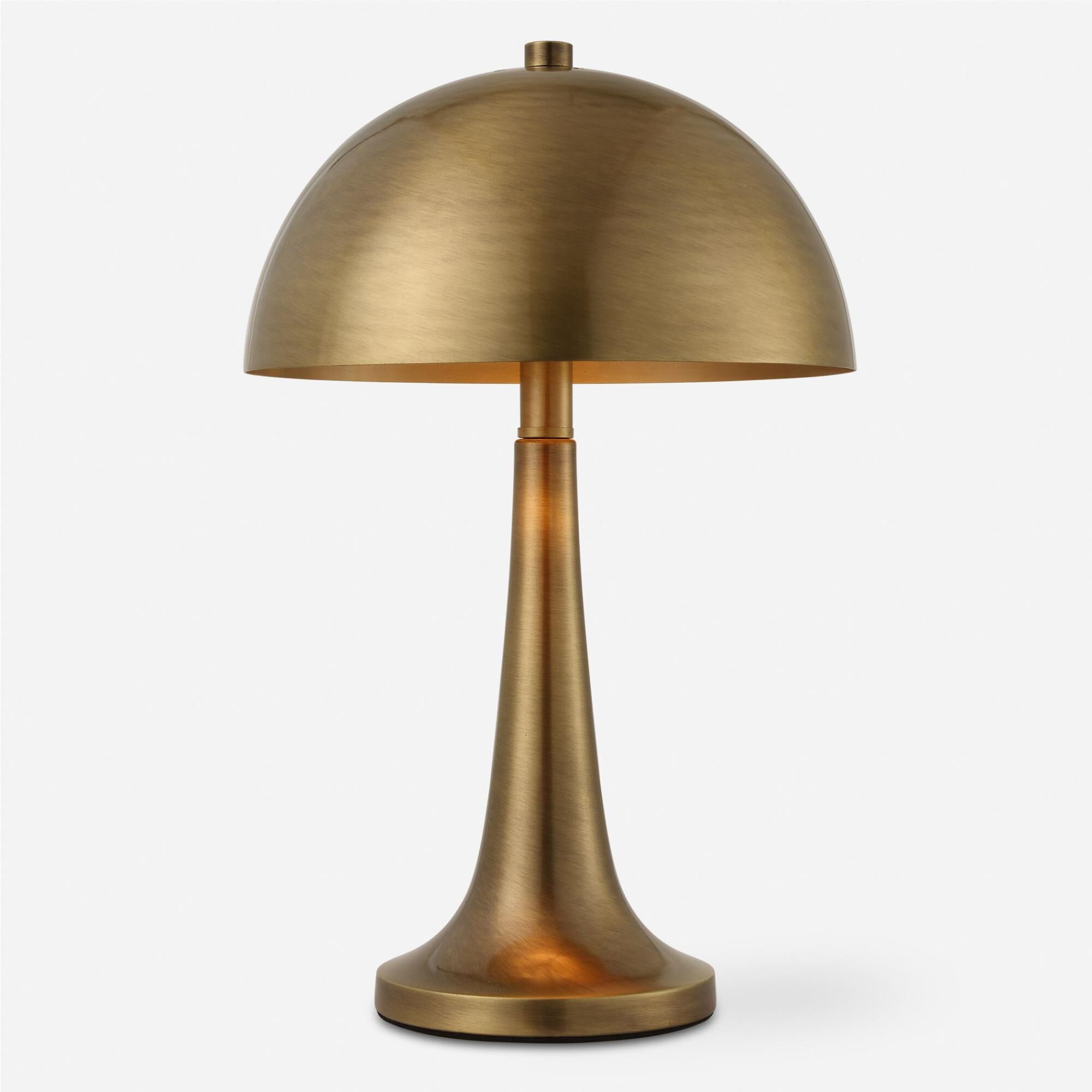 Shown in Brass finish and Metal shade
