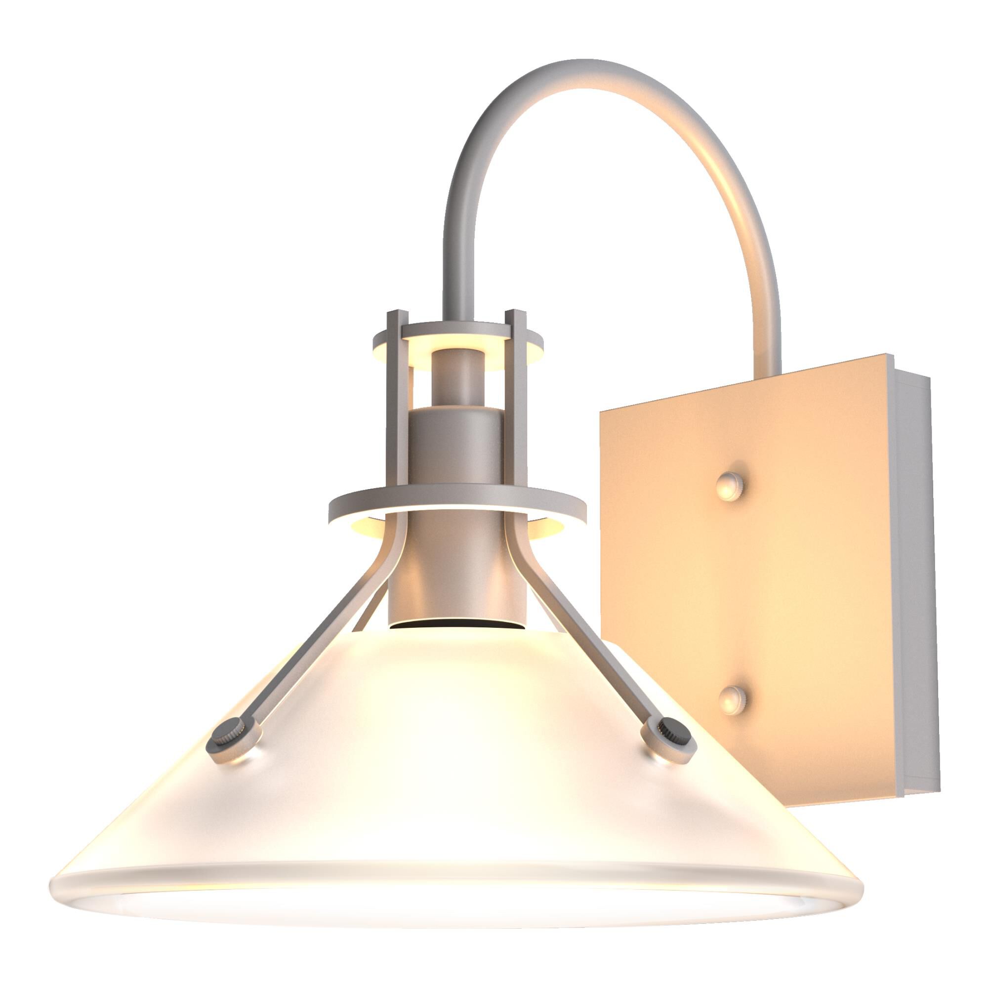 Shown in Coastal Burnished Steel finish and Frosted glass