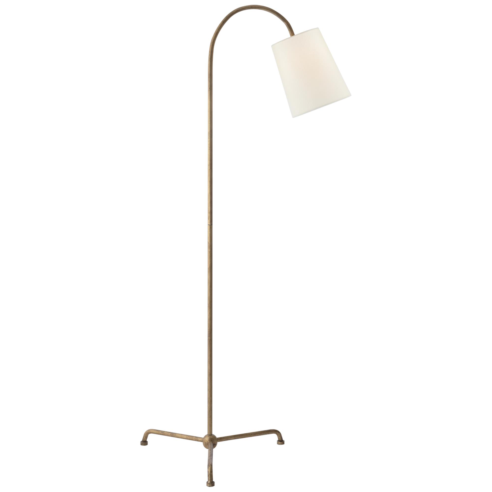 Shown in Gilded Iron finish and Linen shade
