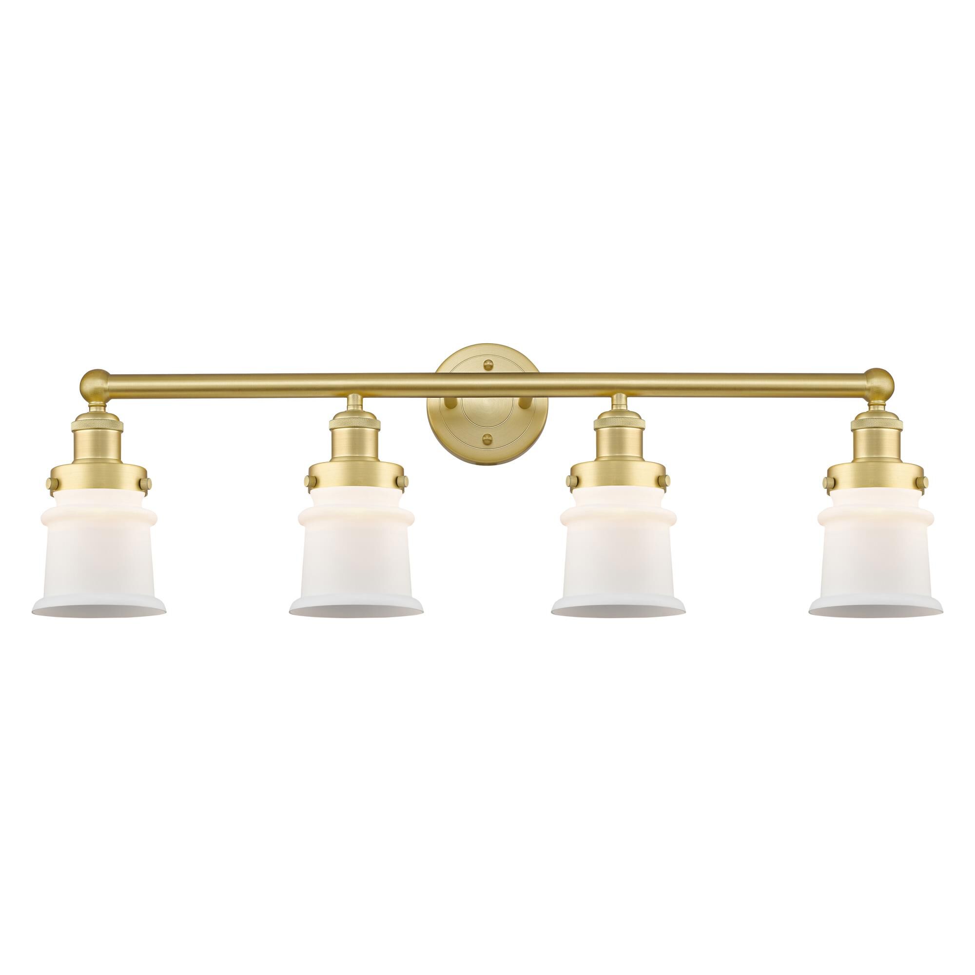 Shown in Satin Gold finish and Matte White glass