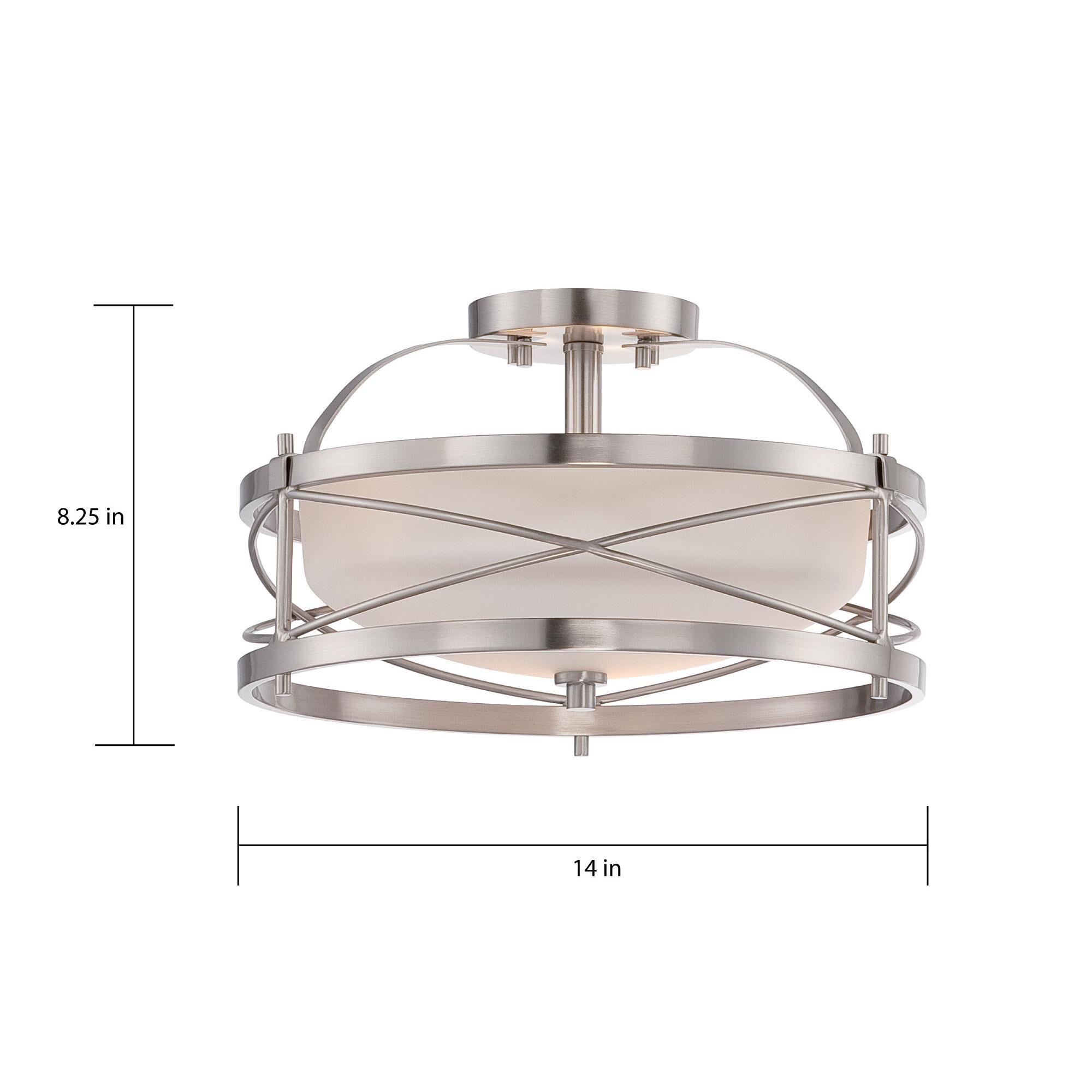 Ginger 14 Inch 2 Light Semi Flush Mount by Nuvo Lighting
