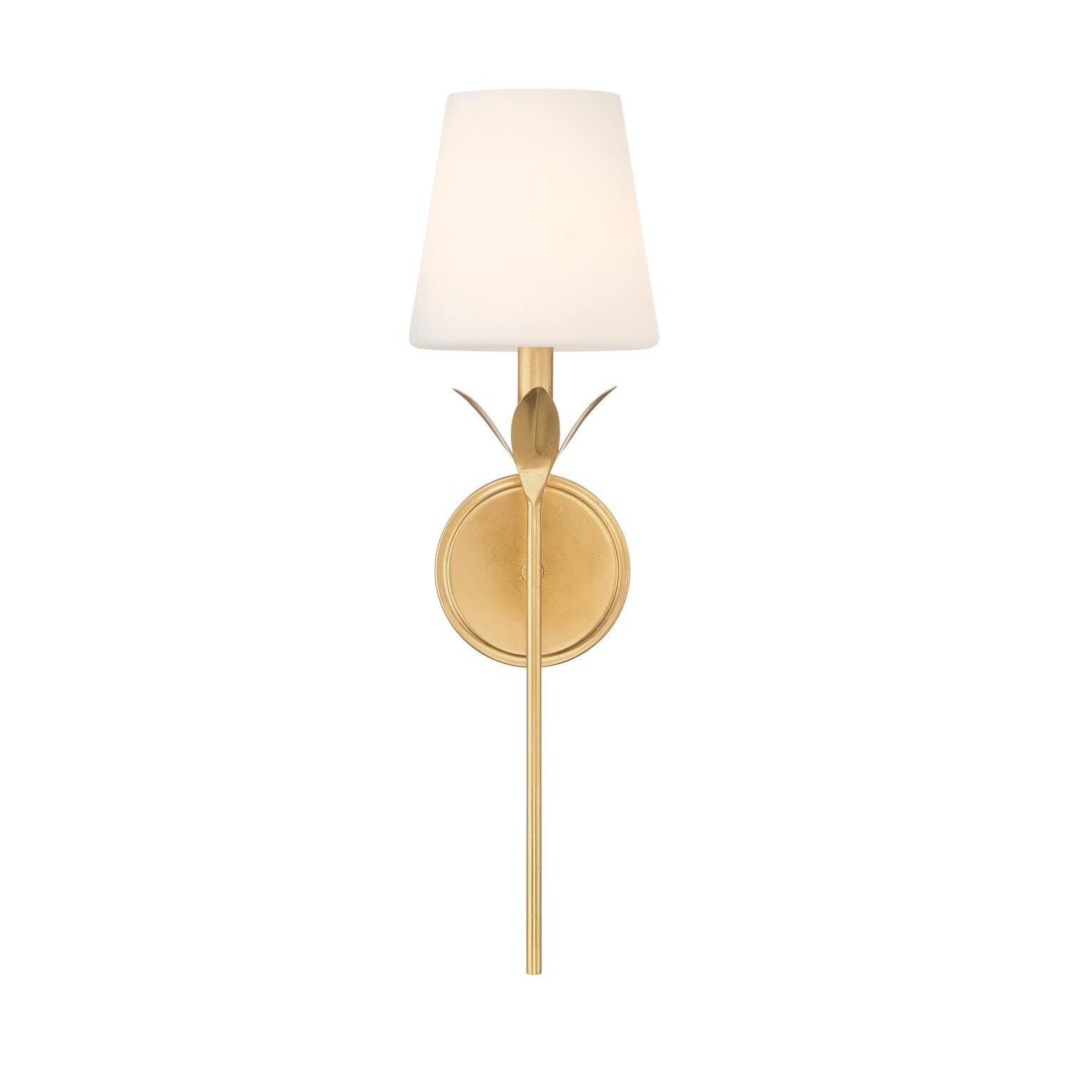 Shown in Antique Gold finish and Glass shade