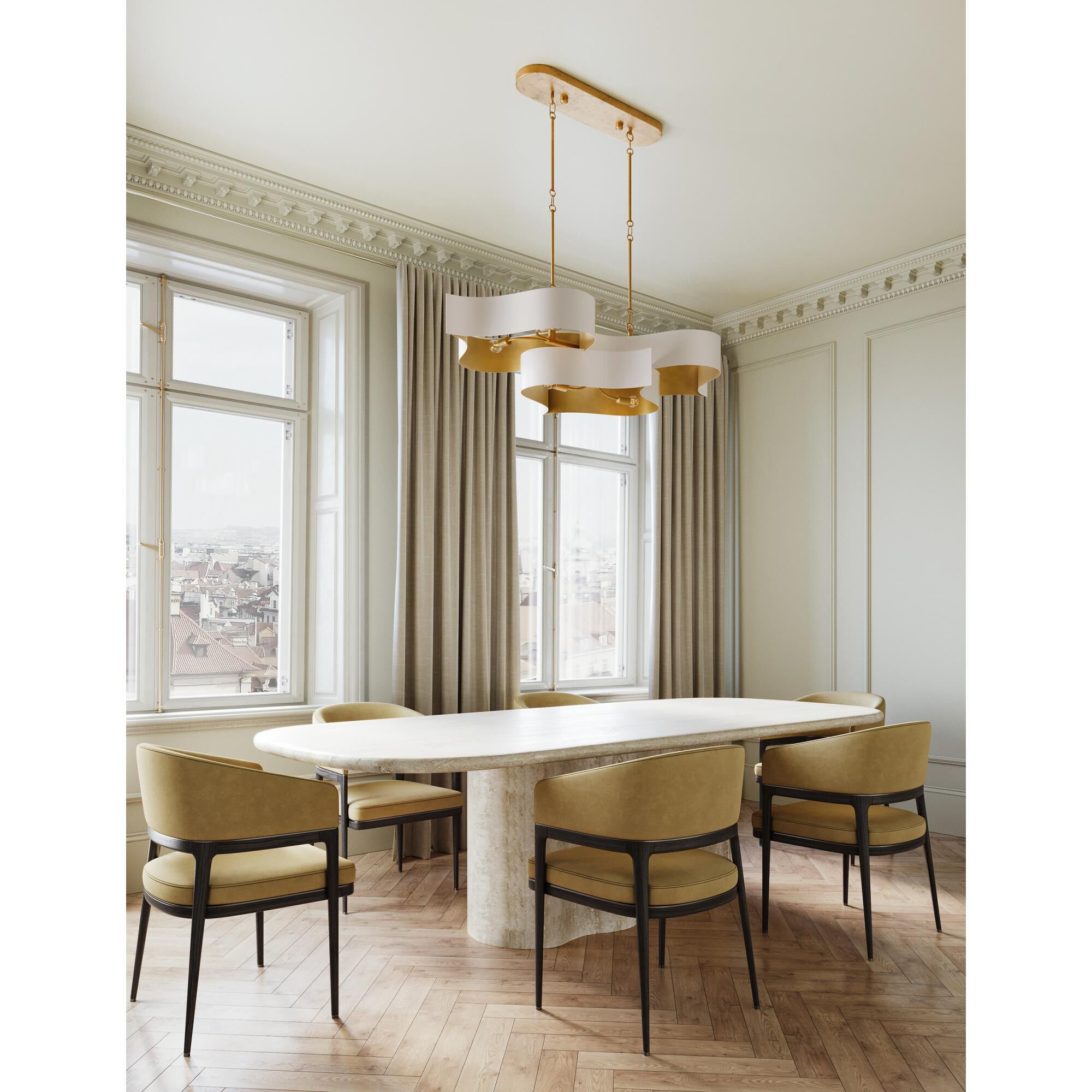 Shown in Sugar White/Contemporary Gold Leaf finish