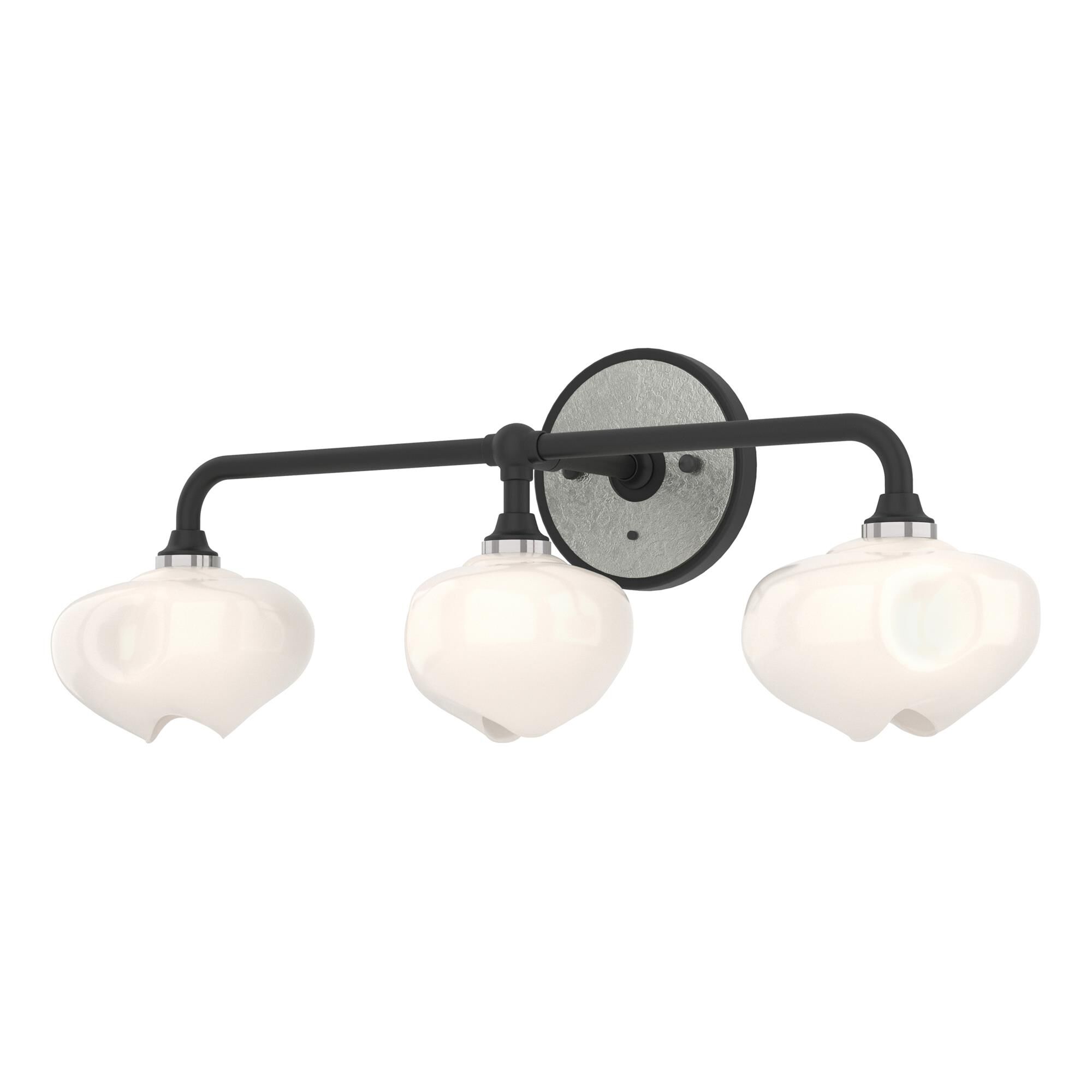 Shown in Black finish and Frosted glass and Sterling accent