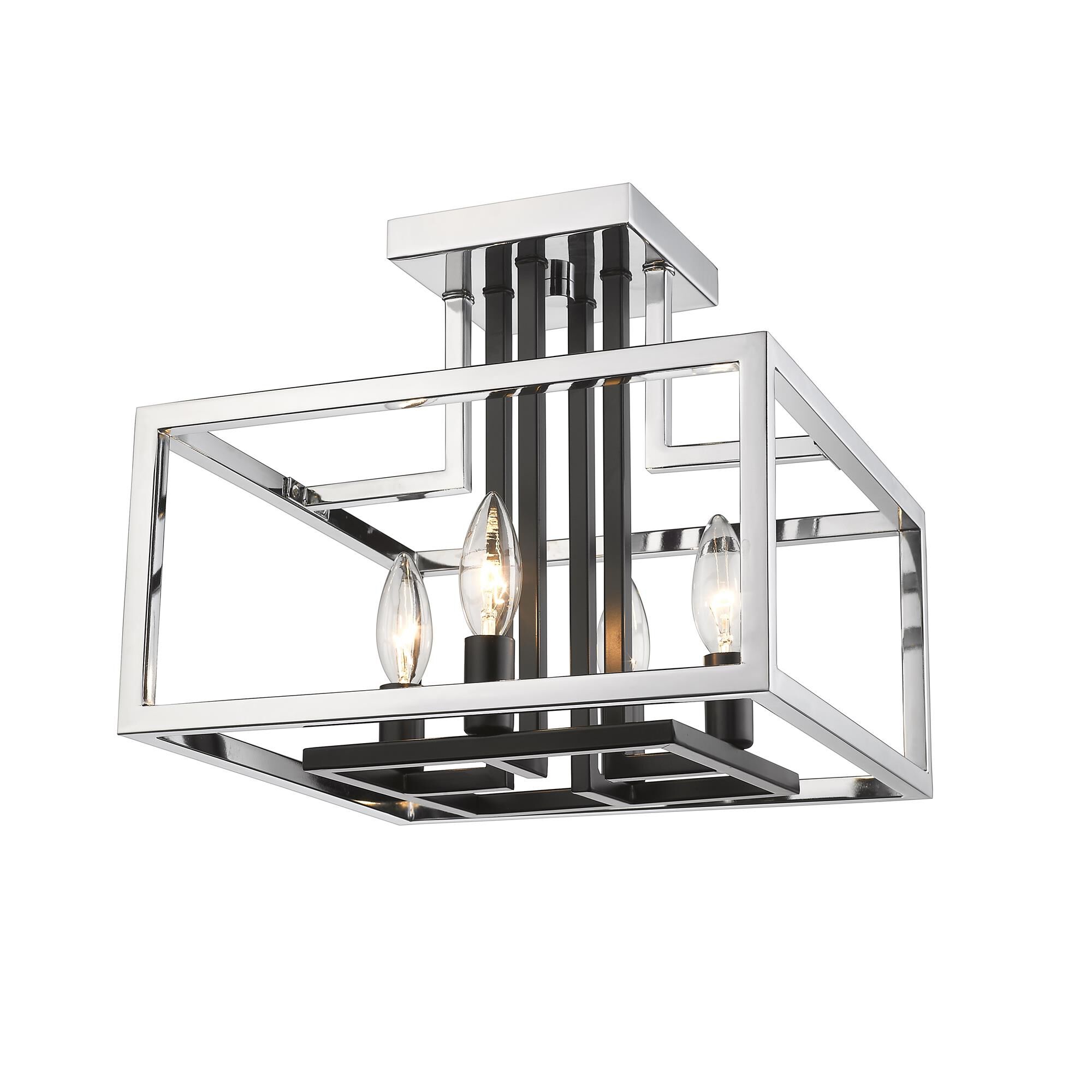 Quadra 13 Inch 4 Light Semi Flush Mount,