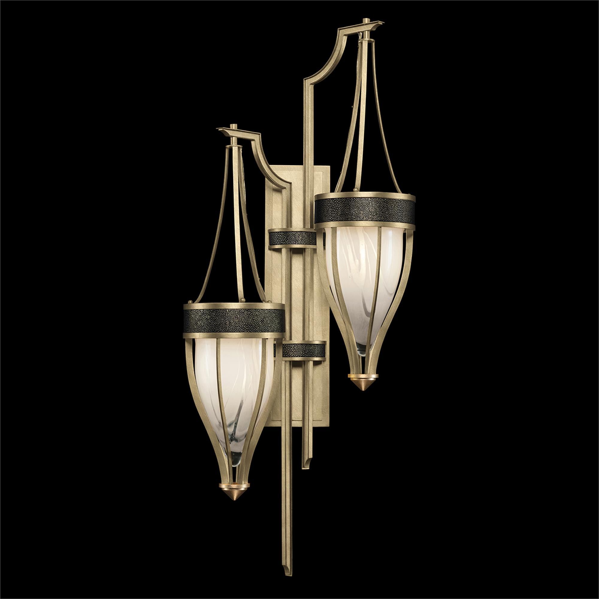 Shown in Soft Gold Leaf and Brass  finish and Black Knight accent