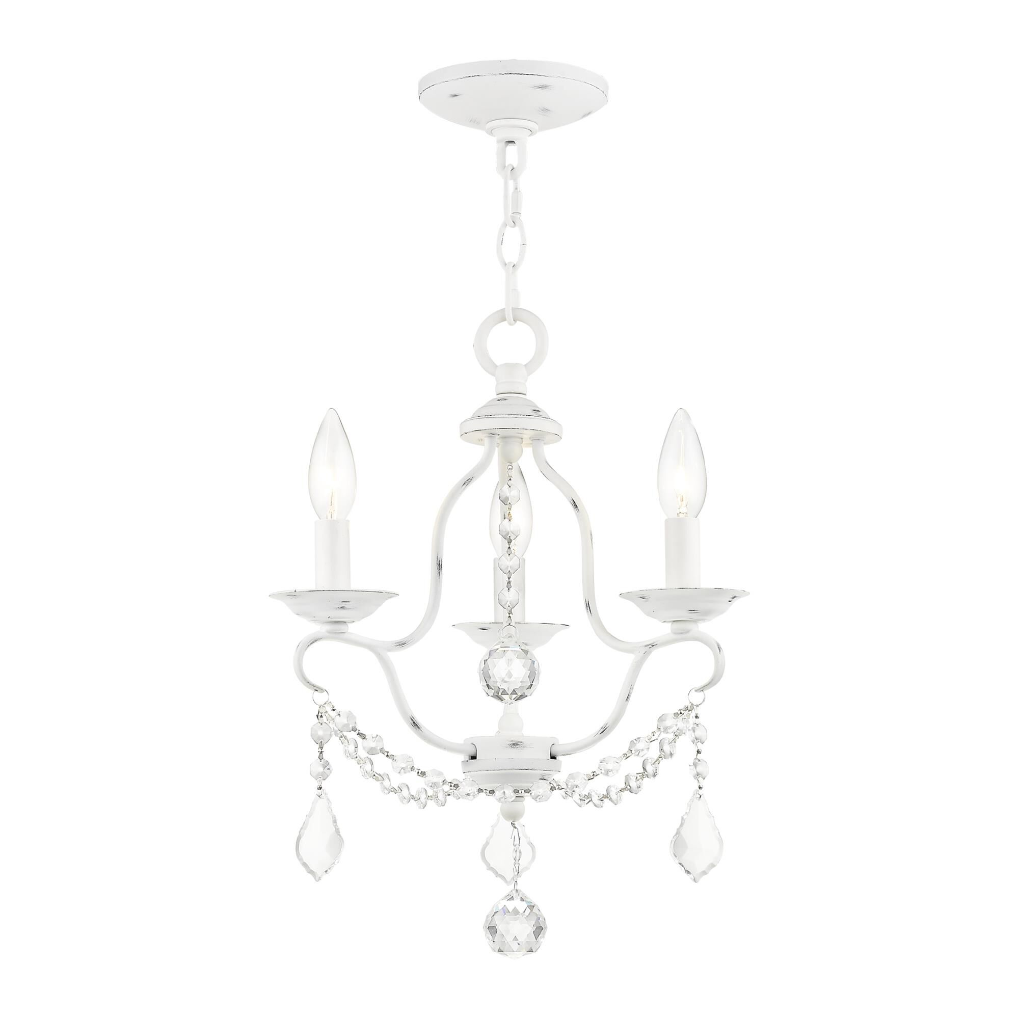 Chesterfield 12 Inch 3 Light Mini Chandelier by Livex Lighting
