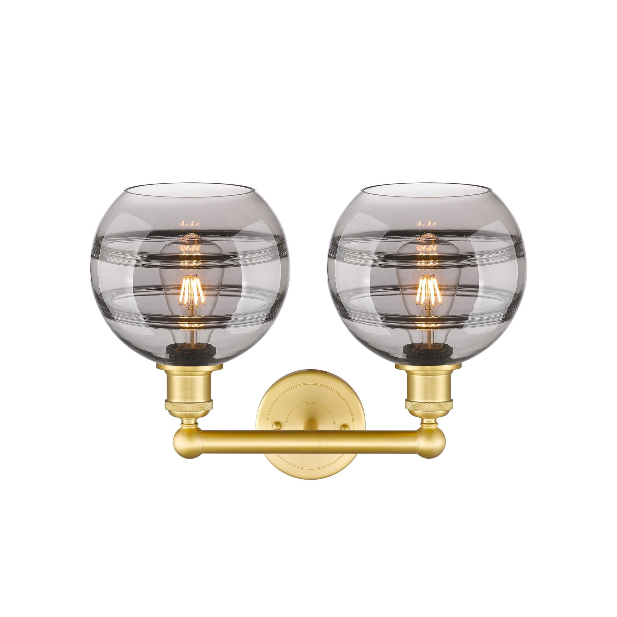Shown in Satin Gold finish and Light Smoke glass