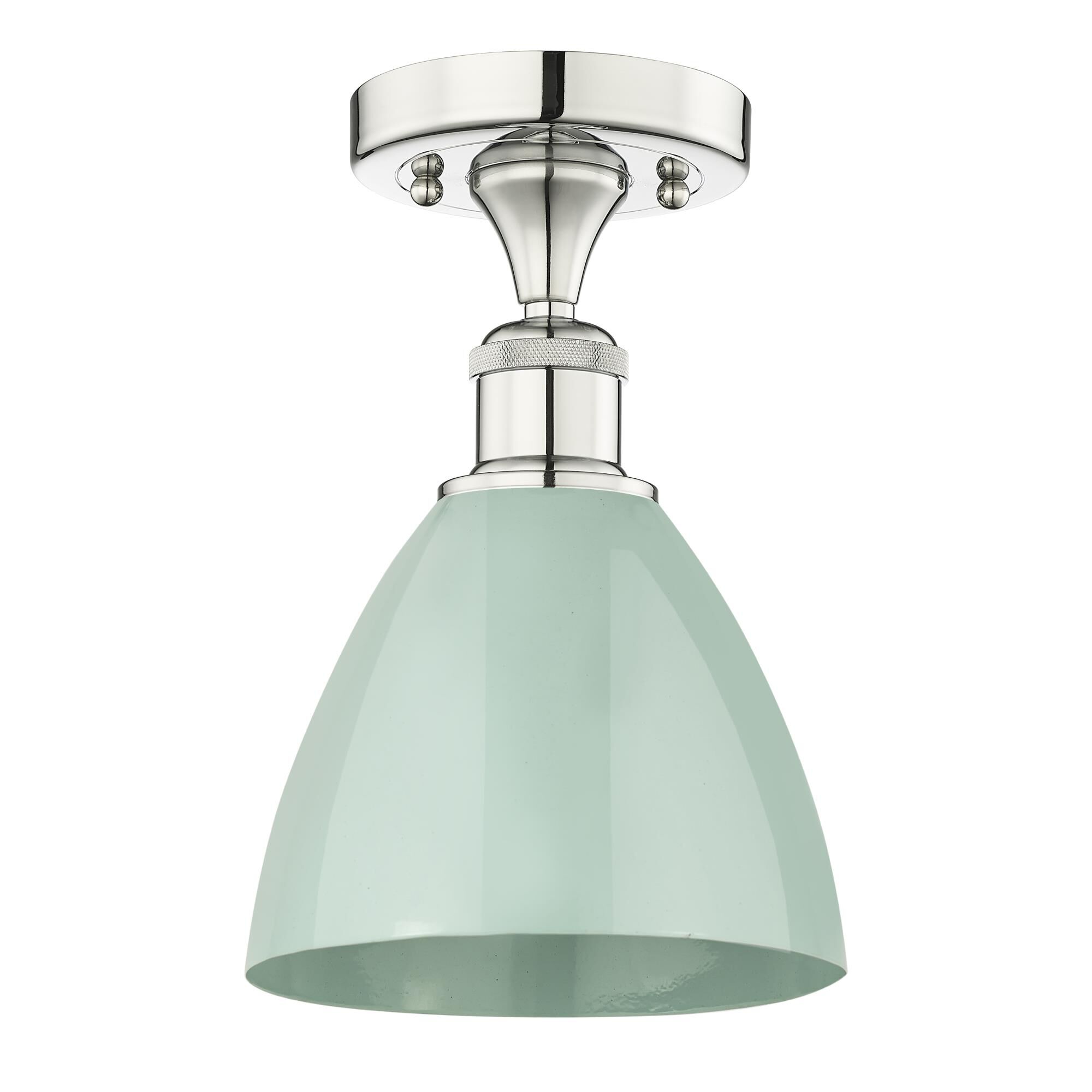 Shown in Polished Nickel finish and Seafoam shade