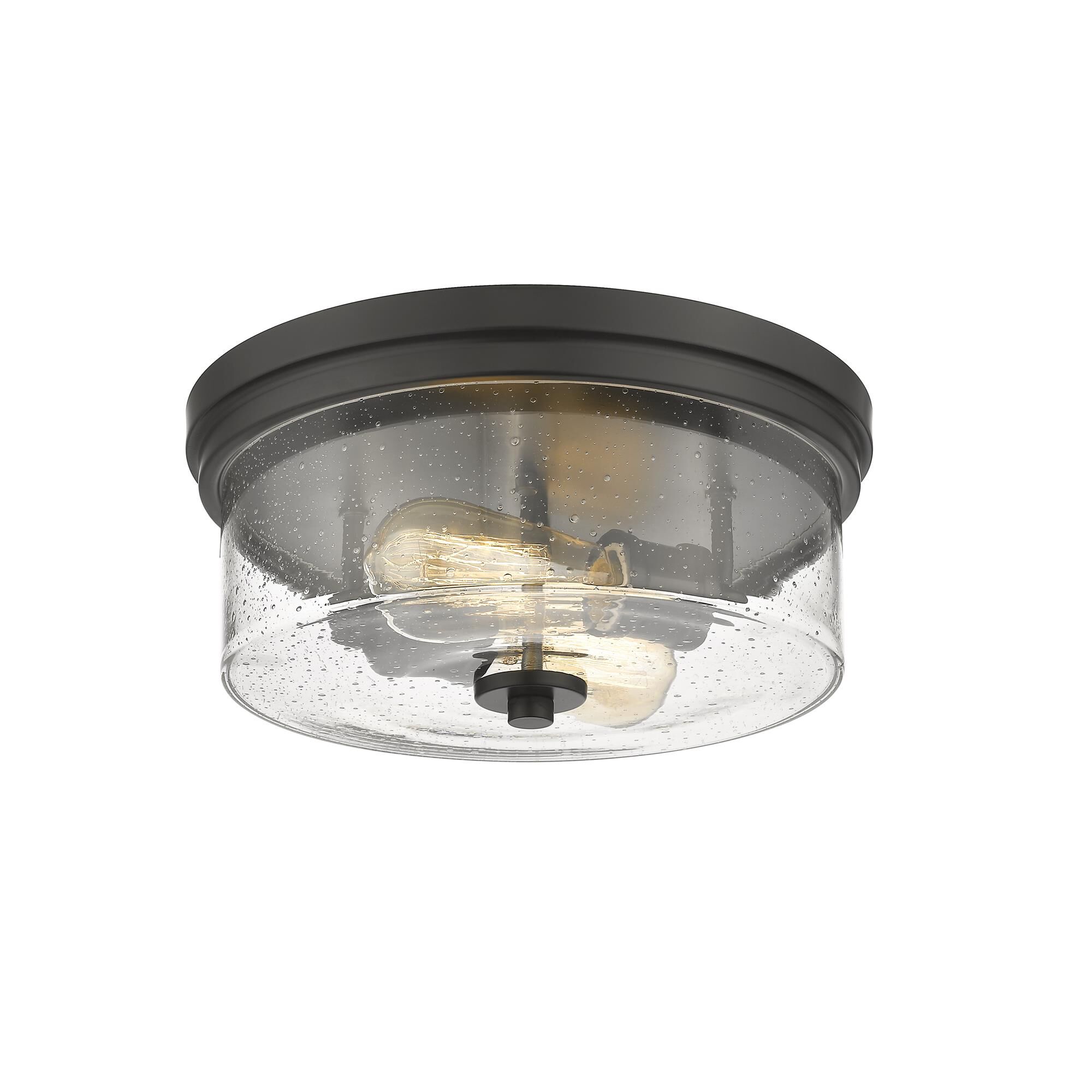 Shown in Matte Black finish and Glass shade