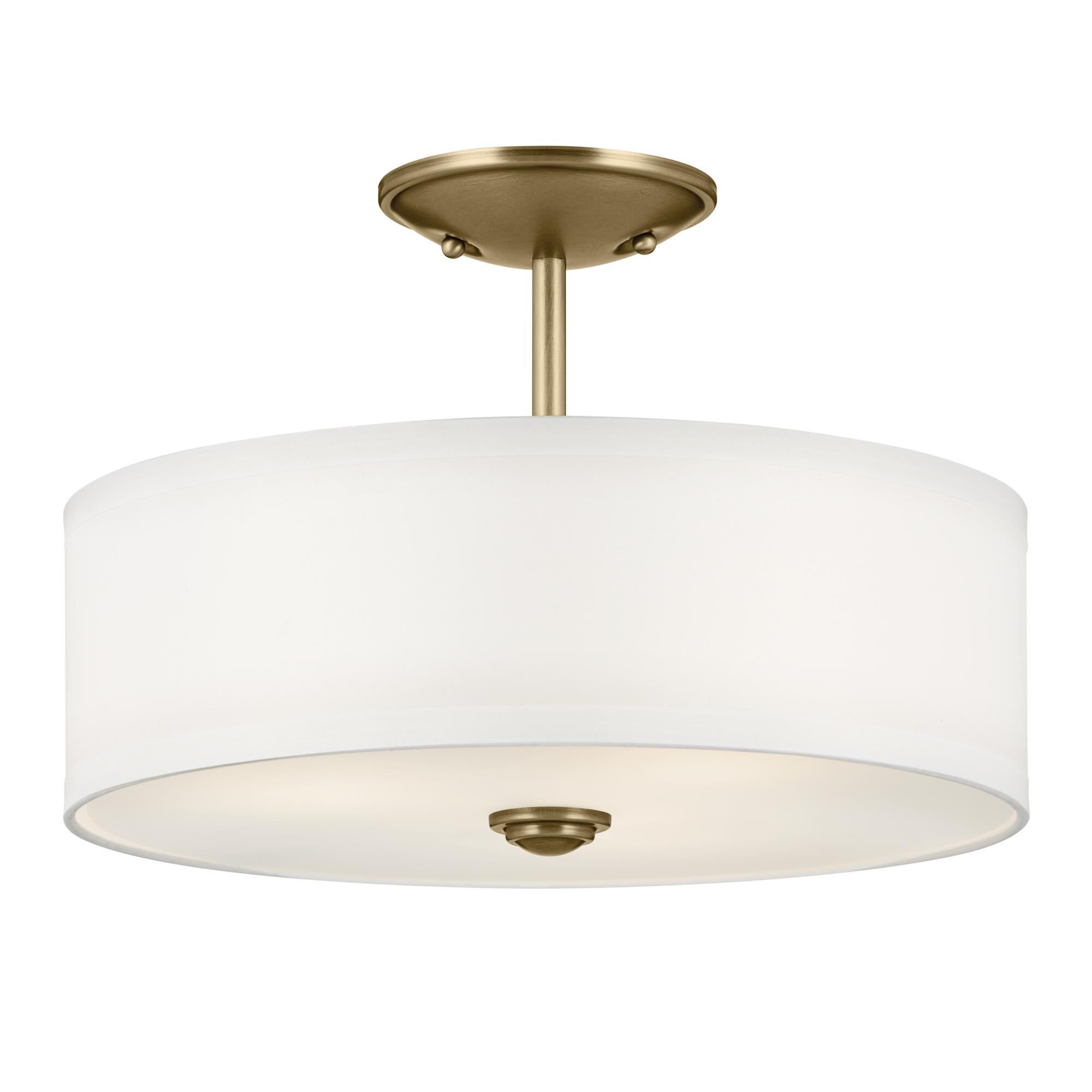 Shown in Natural Brass finish and Clear Satin Etched glass