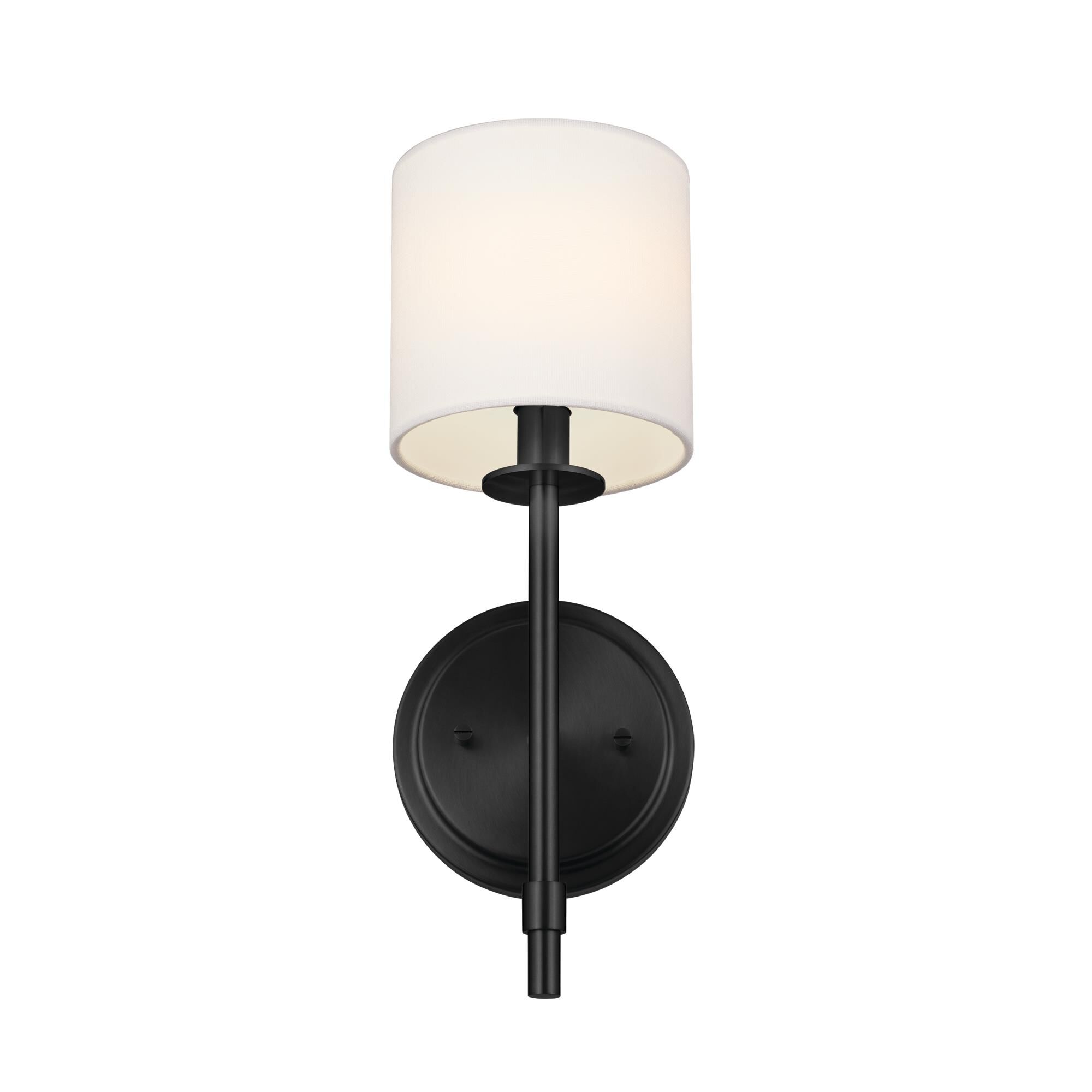 Shown in Black finish and Fabric and Drum shade