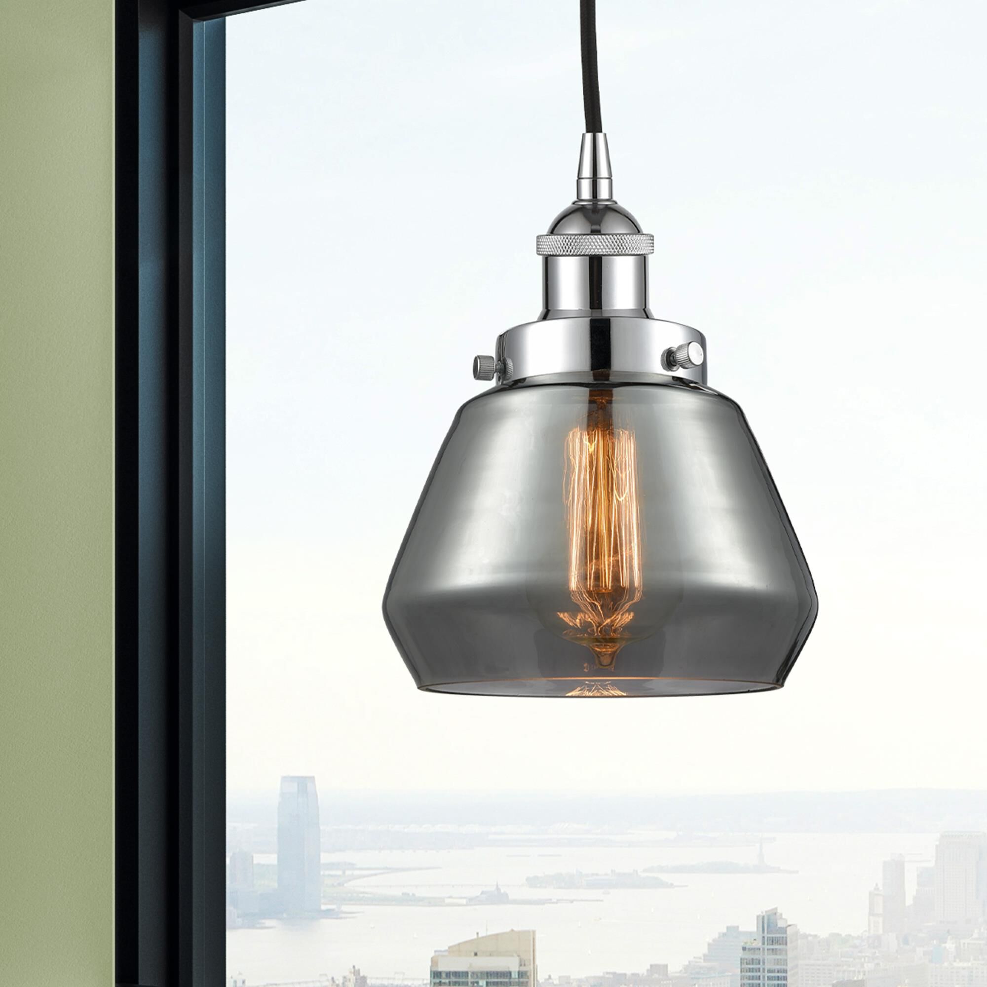 Shown in Polished Chrome finish and Plated Smoke glass