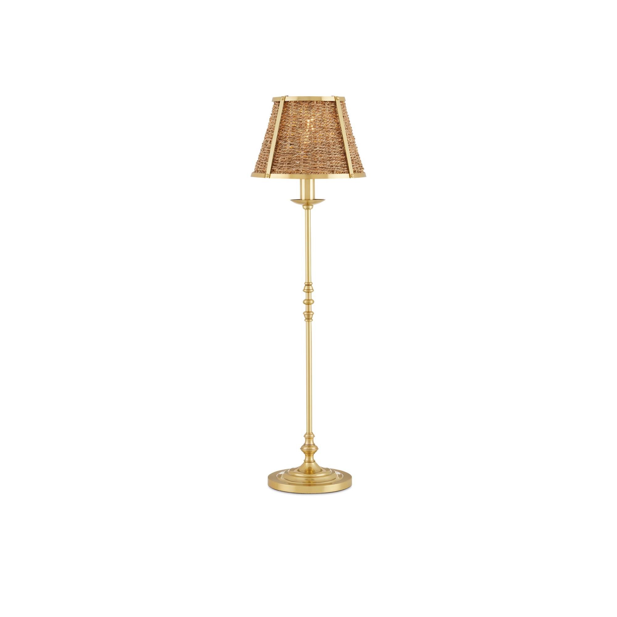 Shown in Polished Brass and Natural finish and Natural Seagrass shade