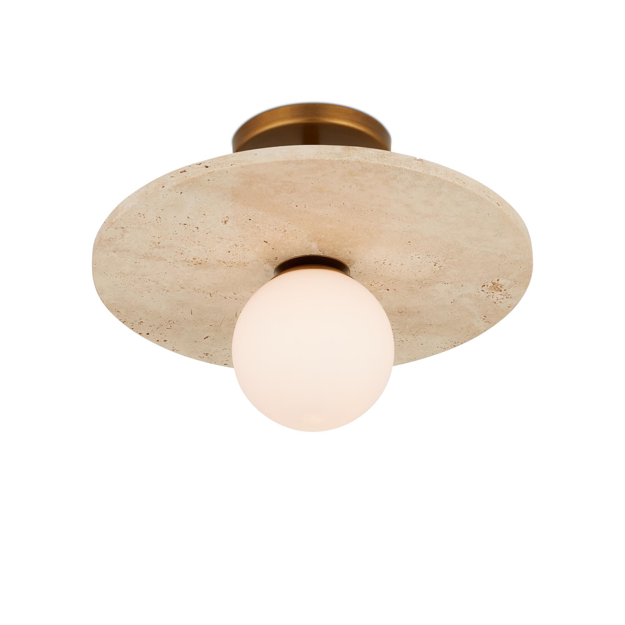 Shown in Beige/Antique Brass/Frosted White finish