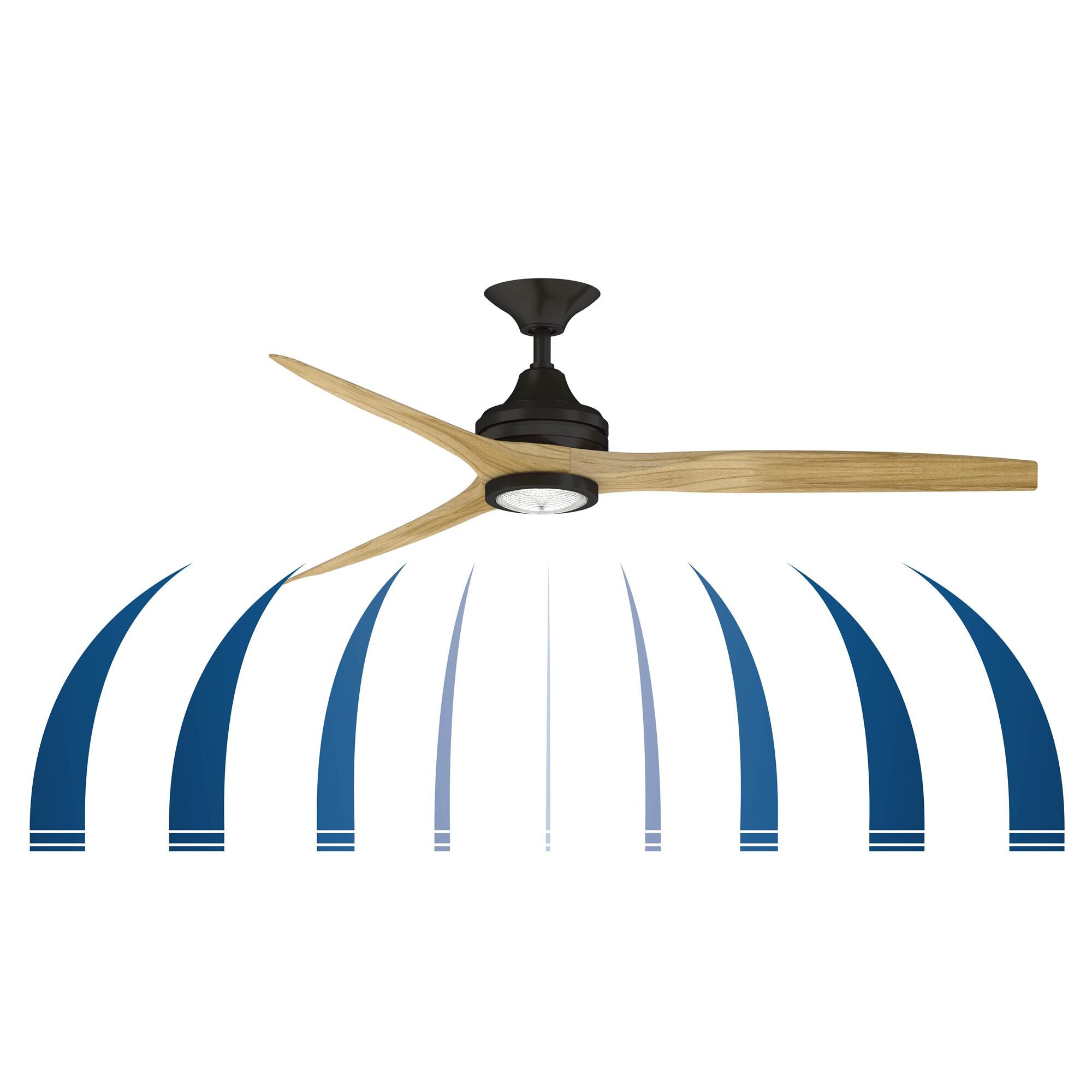 Spitfire 60 Inch Ceiling Fan with Light Kit,