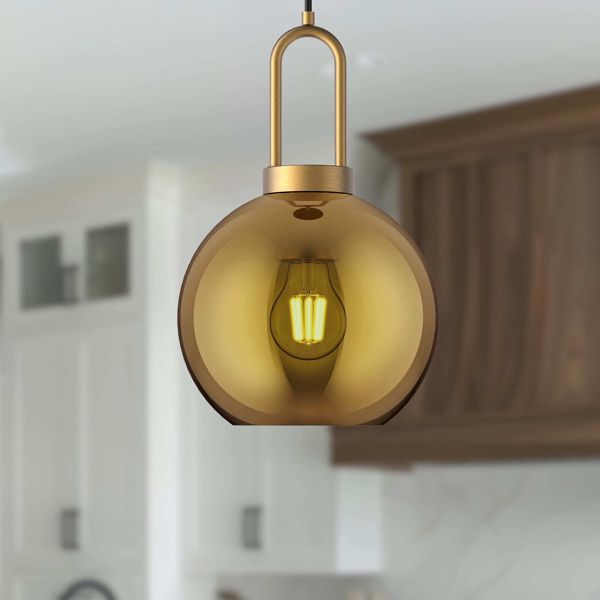 Shown in Aged Gold finish and Copper glass