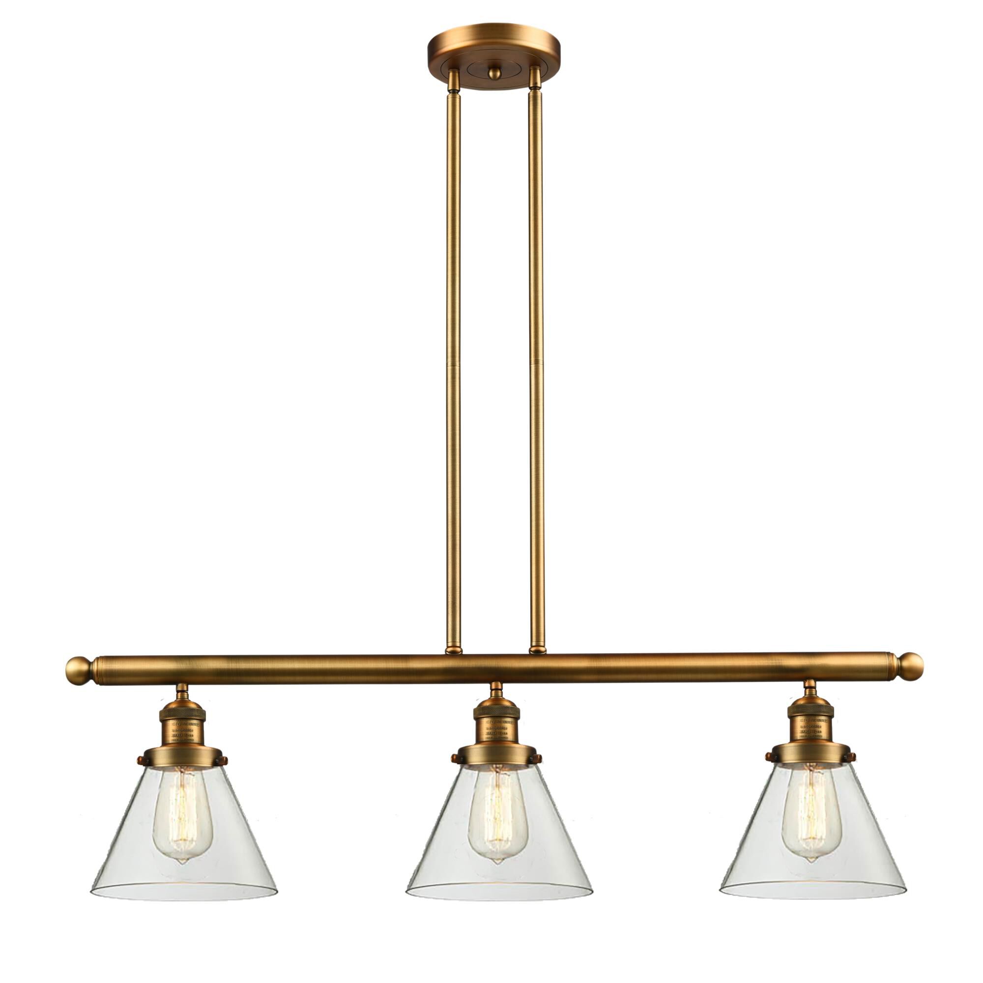 Bruno Marashlian Large Cone 36 Inch 3 Light Linear Suspension Light by Innovations Lighting