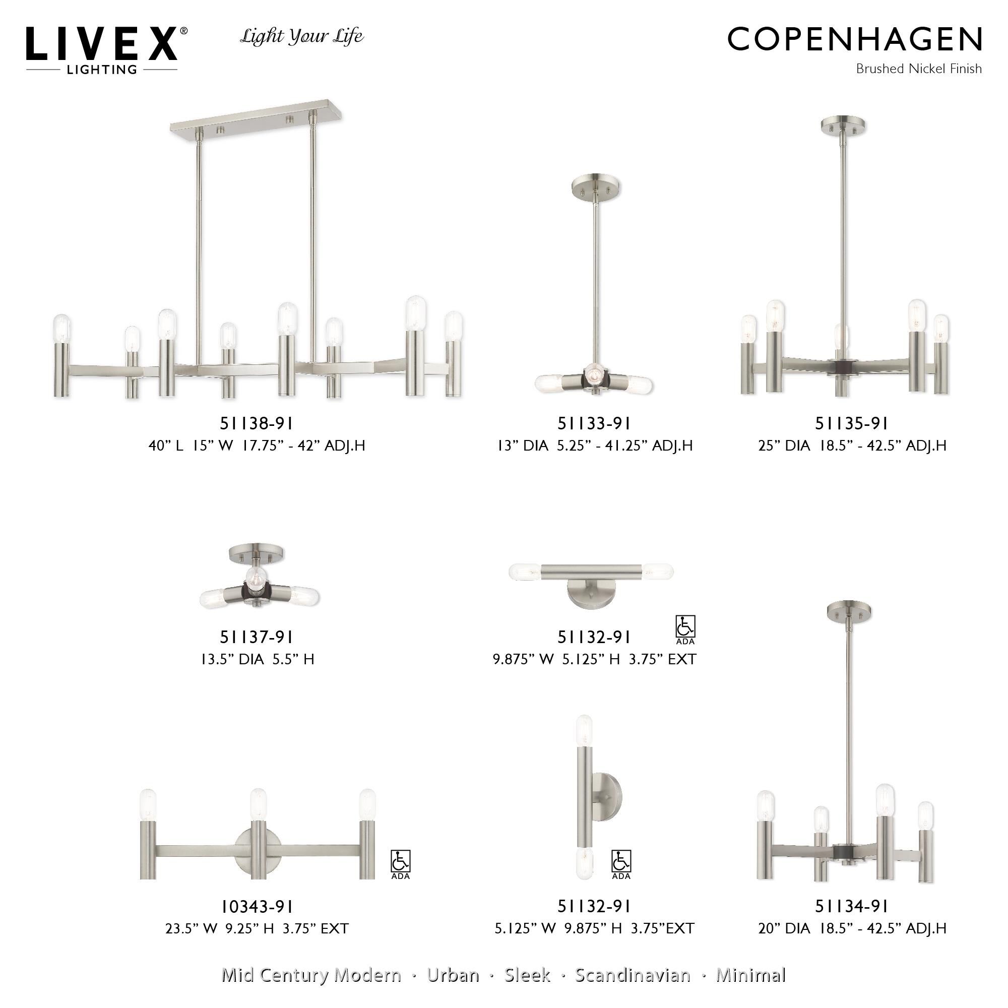 Copenhagen 5 Light Chandelier by Livex Lighting