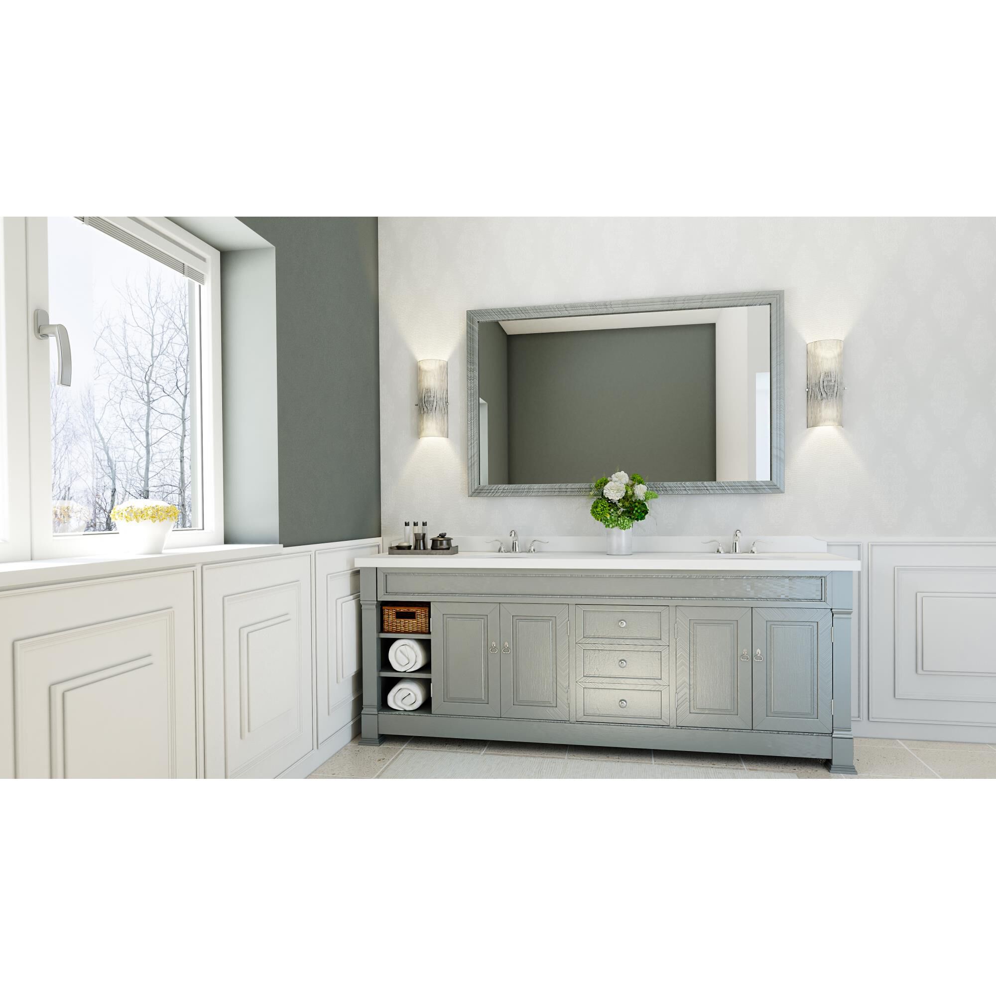 Shown in Chrome finish and Bright Ice glass