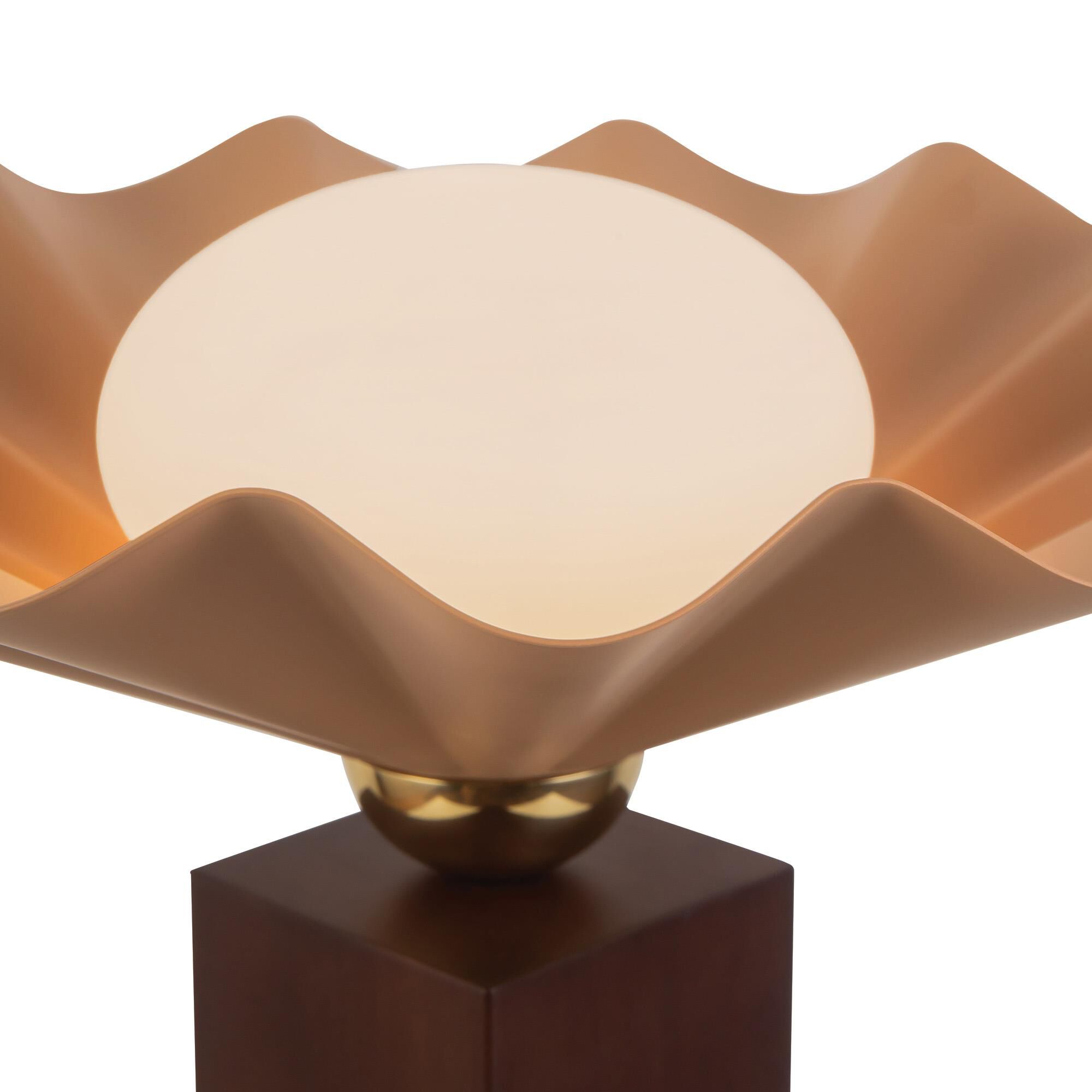 Shown in Peach finish and Matte Opal glass