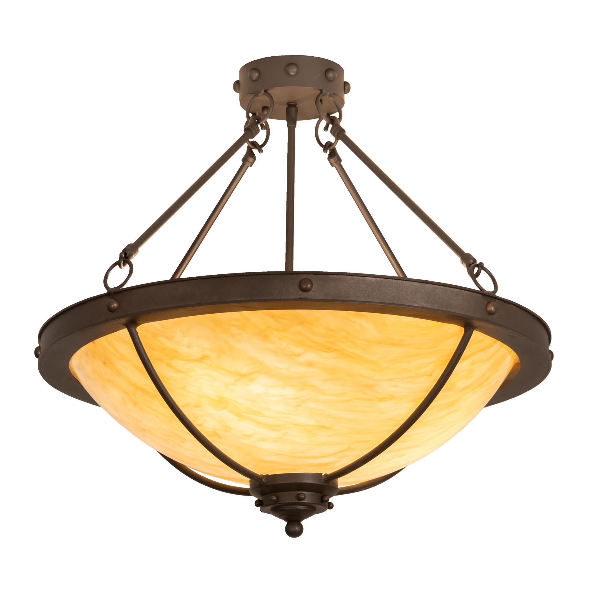 Freya 24 Inch 3 Light Semi Flush Mount by Meyda Lighting