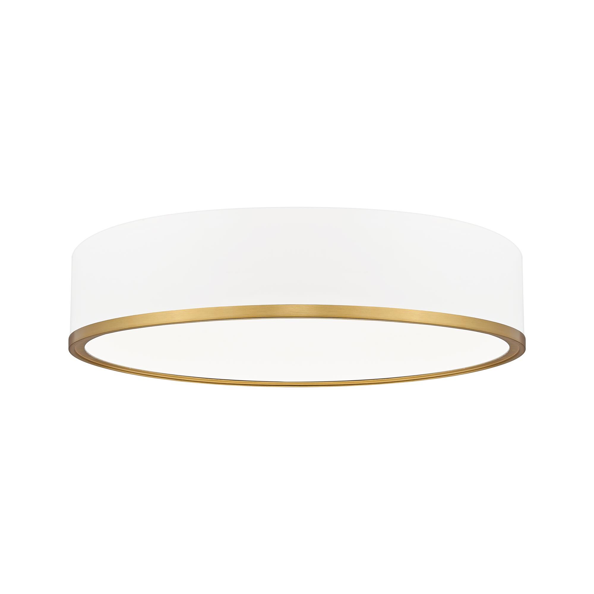 Shown in Matte White + Modern Gold finish and Frosted glass and Frosted shade